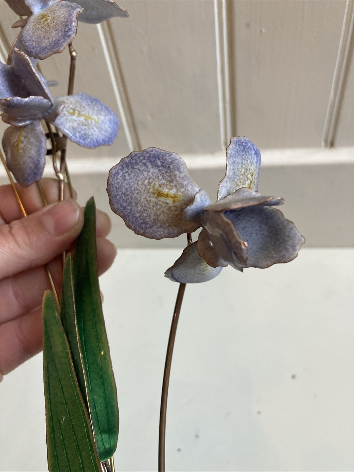 Bovana Of Cheshire USA Purple Iris Wall Hanging