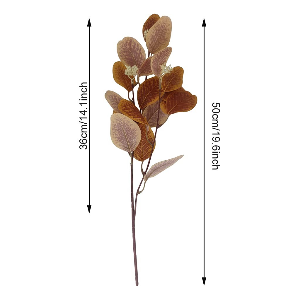 4Pcs Artificial Eucalyptus Leaves Stems Faux Eucalyptus Plant Branches for Va…