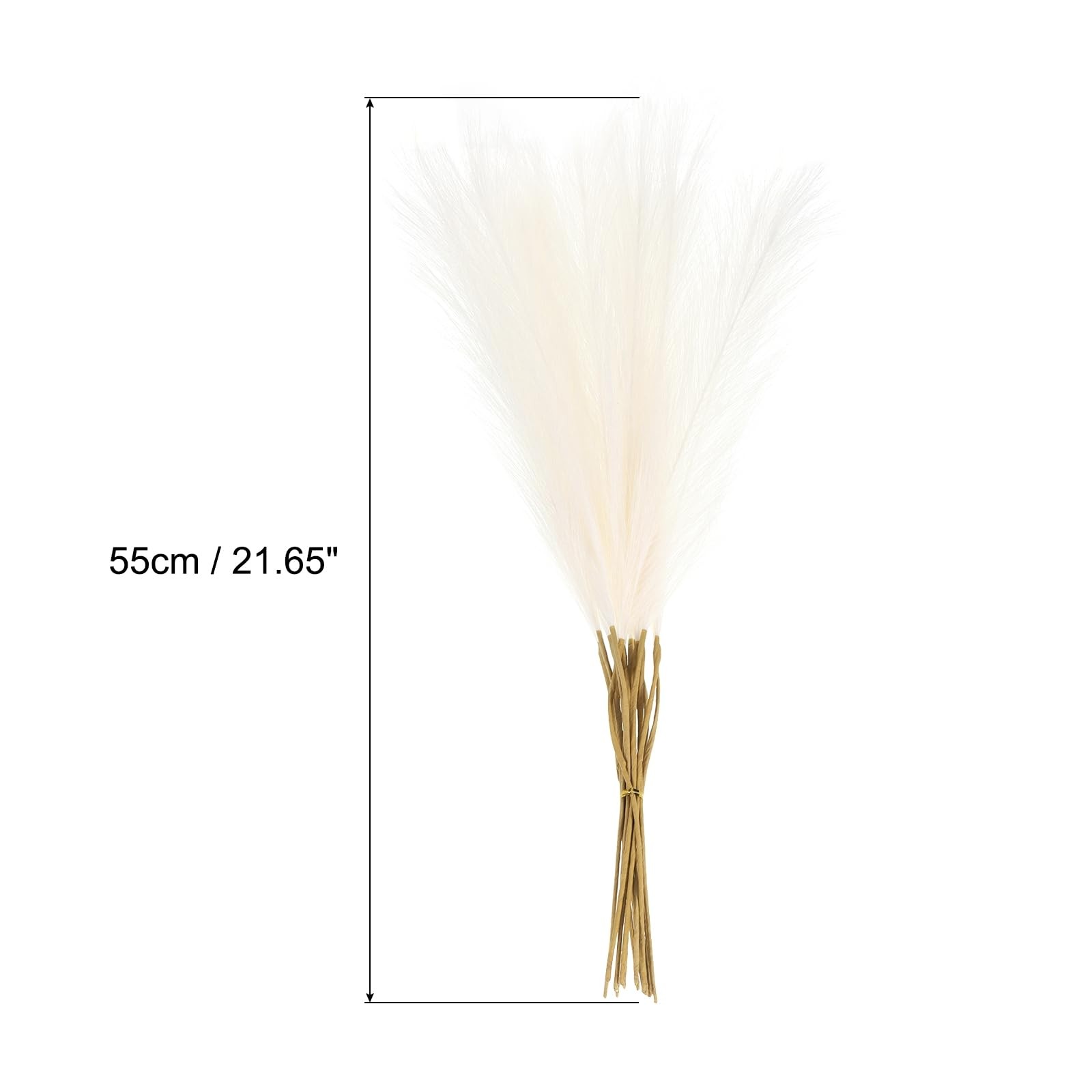 20 PCS Cream Faux Pampas Grass 21 inch Fake Stems for Living Room Decor