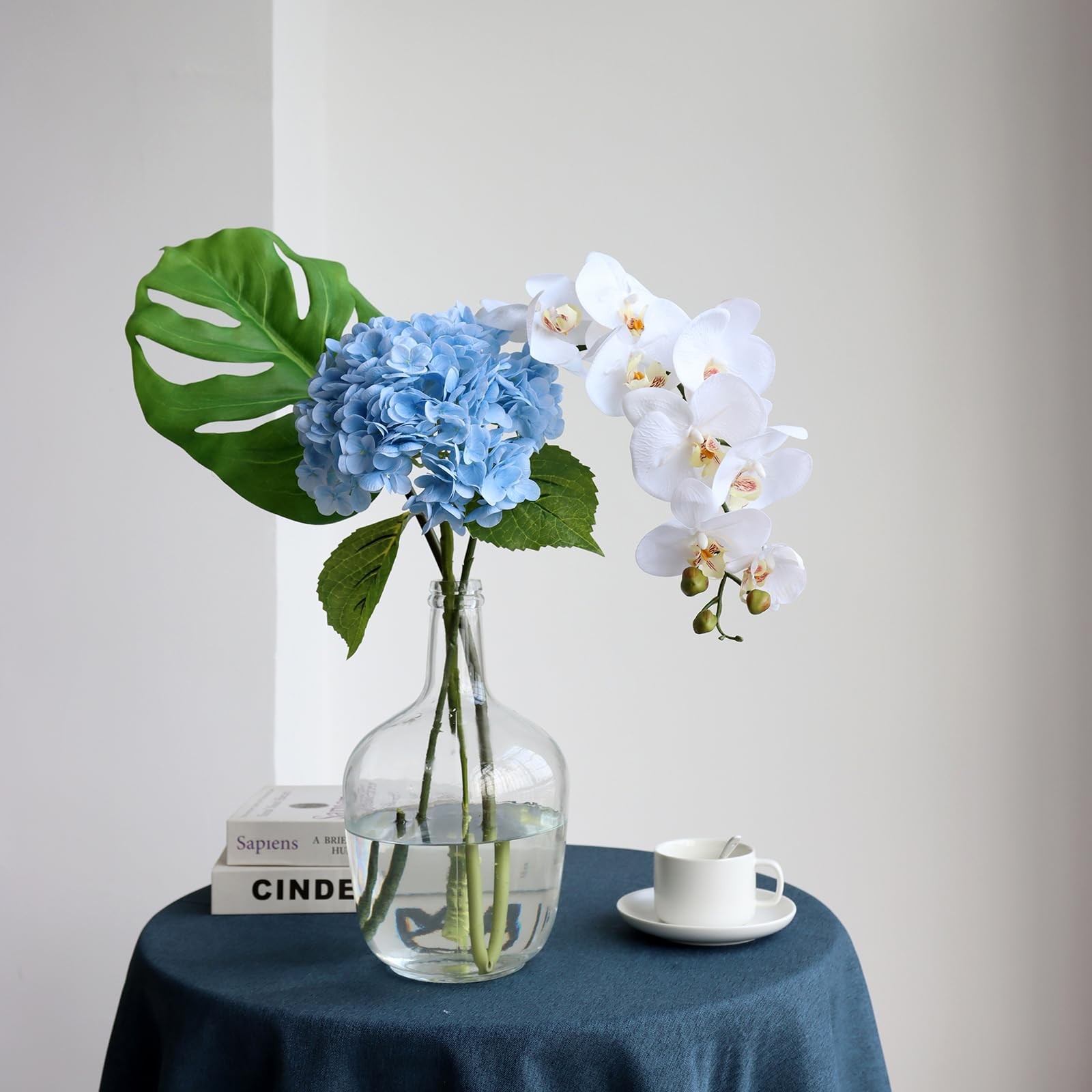 3PCS Long Stem Big Size Flowers Artificial Silk Hydrangea Lifelike Flowers Re…