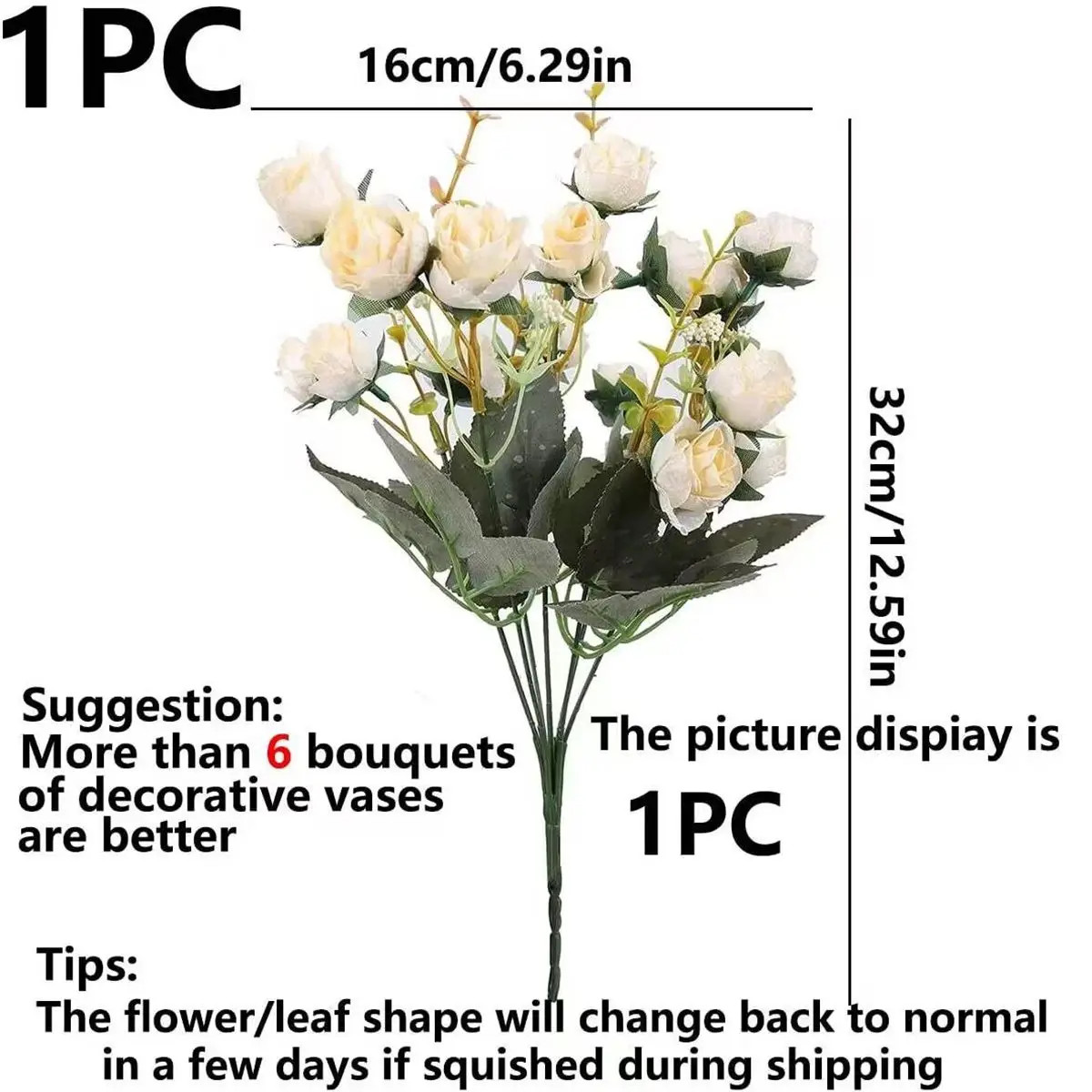 7 Forks 21 Heads Artificial Flowers Silk Rose High Quality Valentine Wreath Wedd