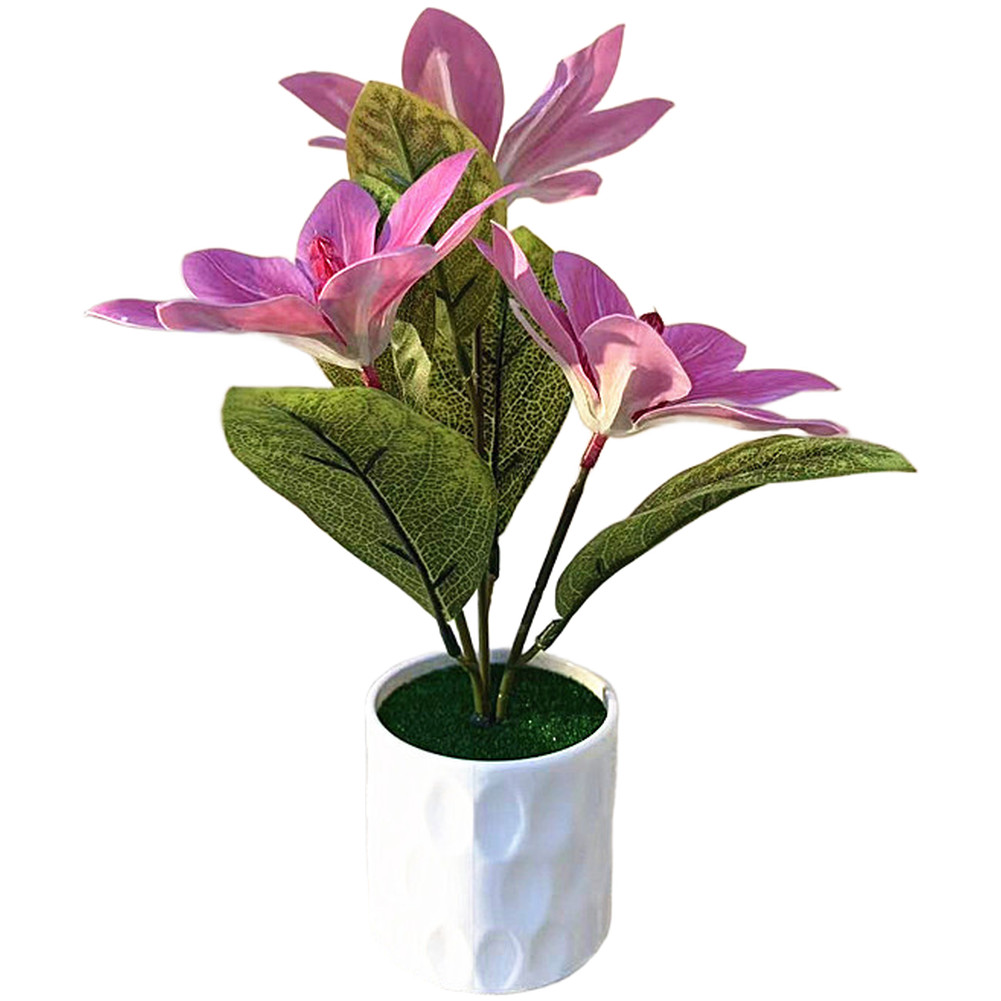 Artificial Magnolia Silk Flower For For TRIO Potted Plant Home Decor Wedding