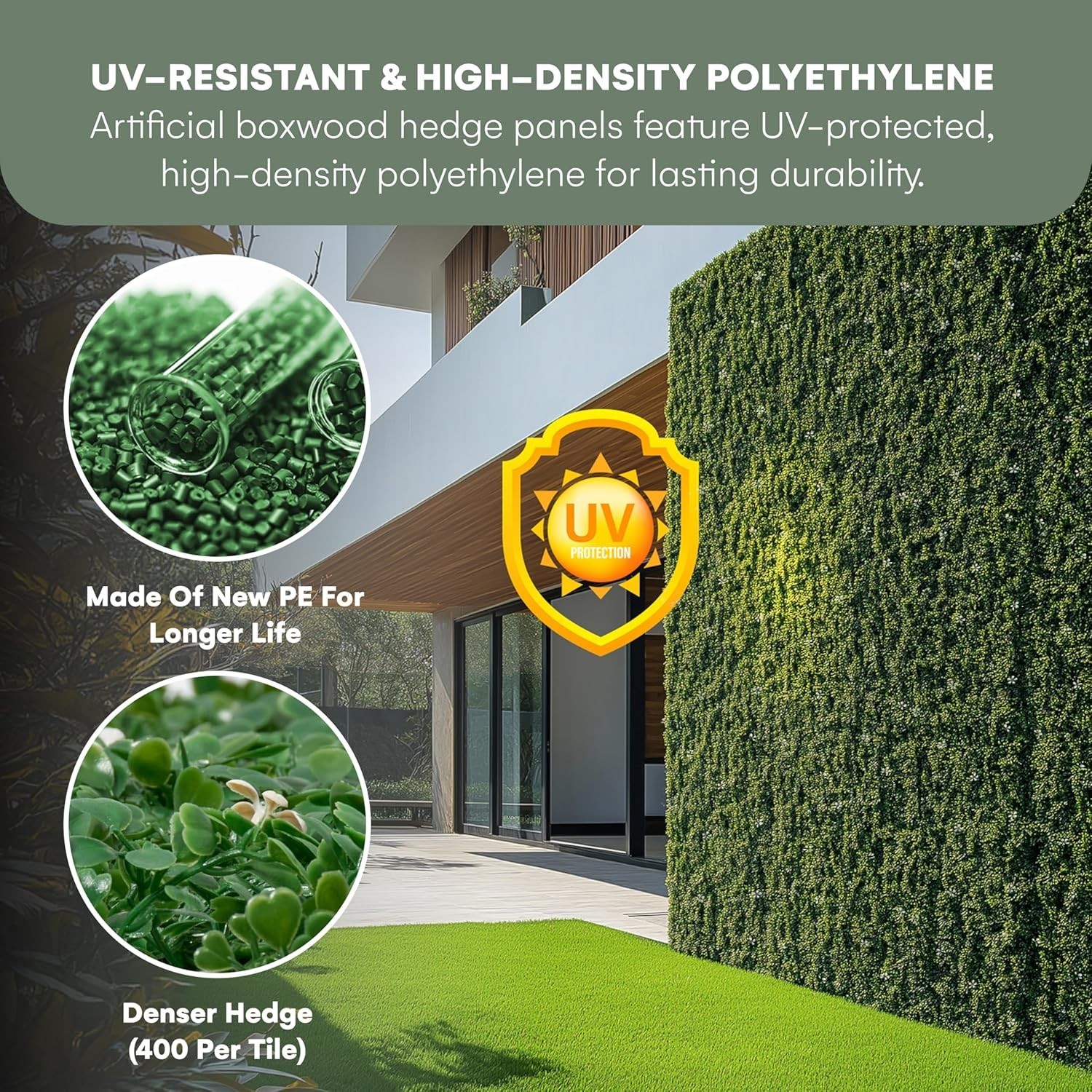 20×20 in Artificial Grass Decor Boxwood 6 pieces UV protected