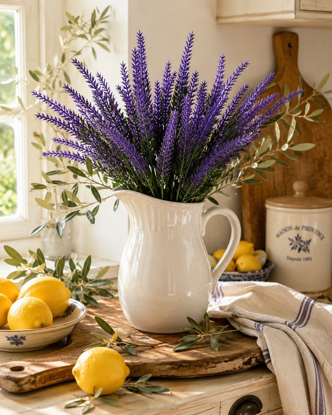 Purple Faux Lavender Stems Artificial Salvia Flowers Faux Greenery Picks French