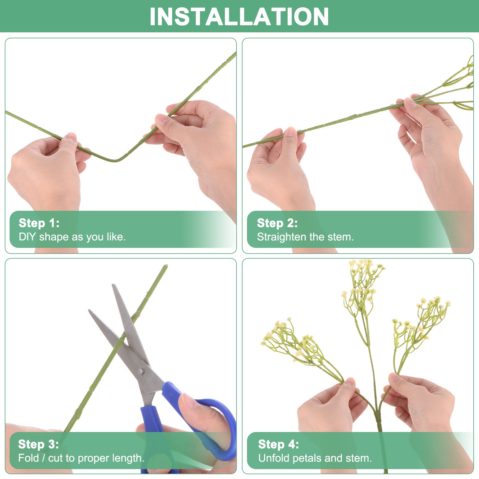 16-Pack Artificial Baby’s Breath for Home Decor/Wedding [Yellow]