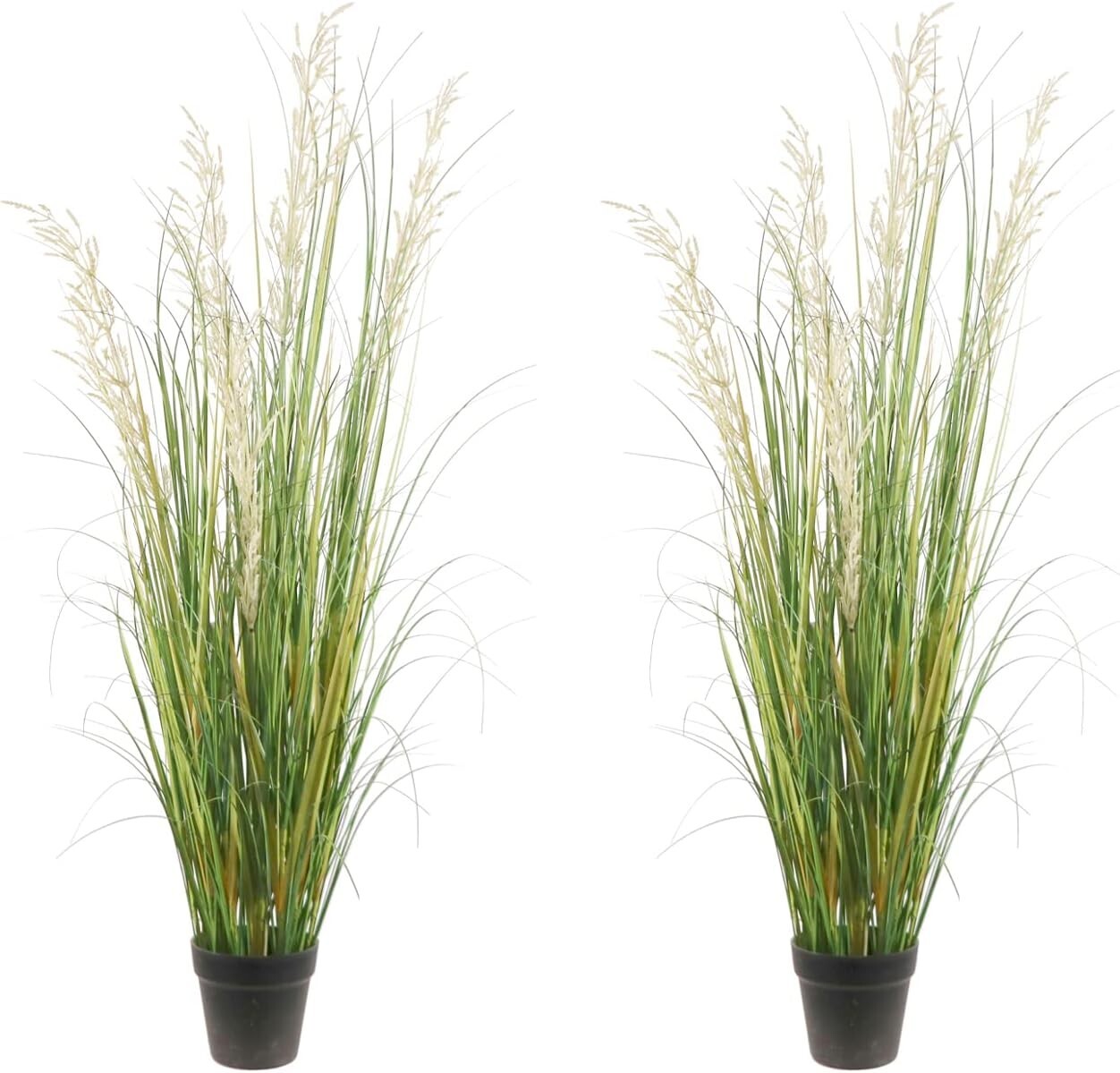 Artificial Plant, 47in Tall, 2pk Grass, Faux House Plant in Pot, Indoor Decor…