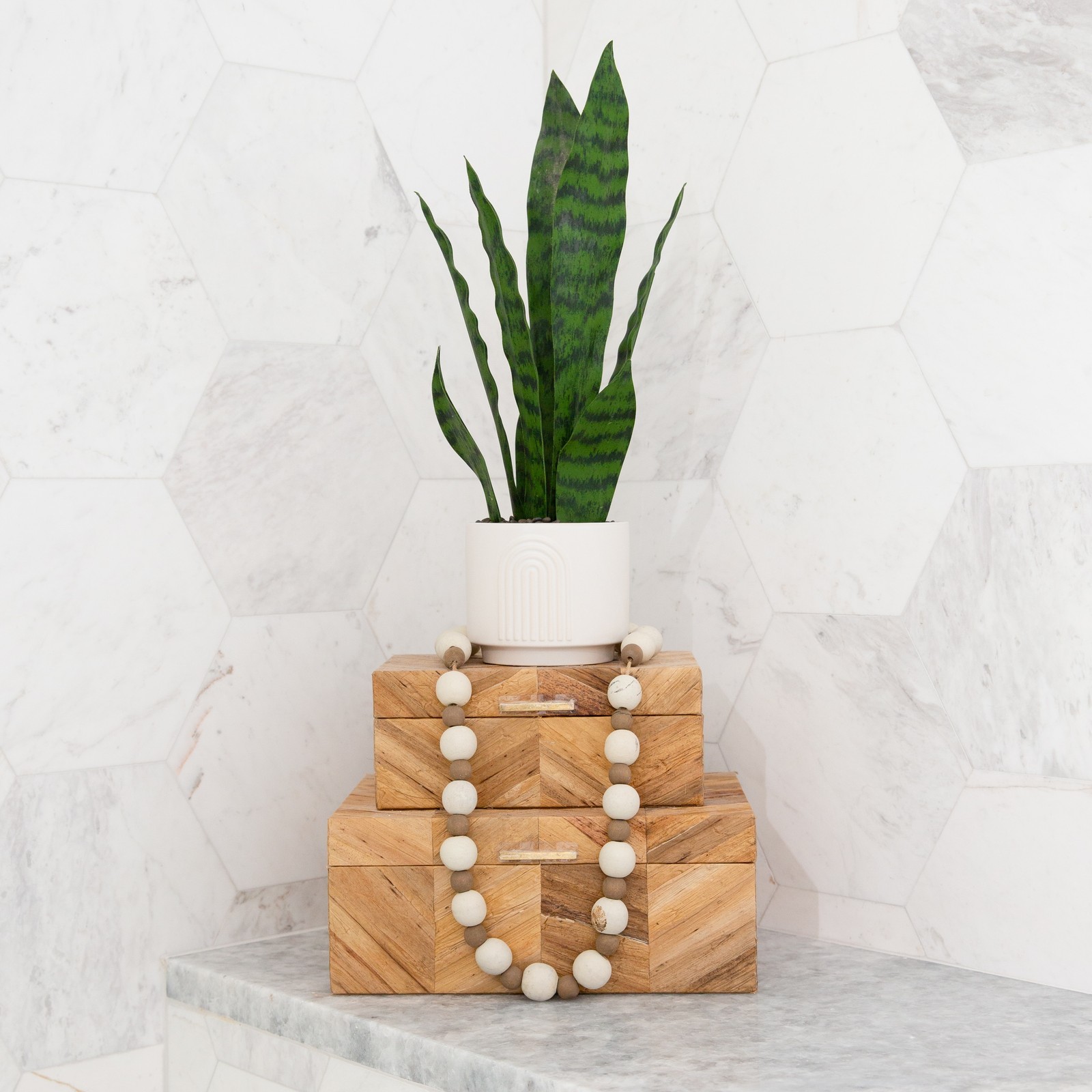 16 Inch Artificial Sansevieria Snake Plant with Decorative Planter Green Faux