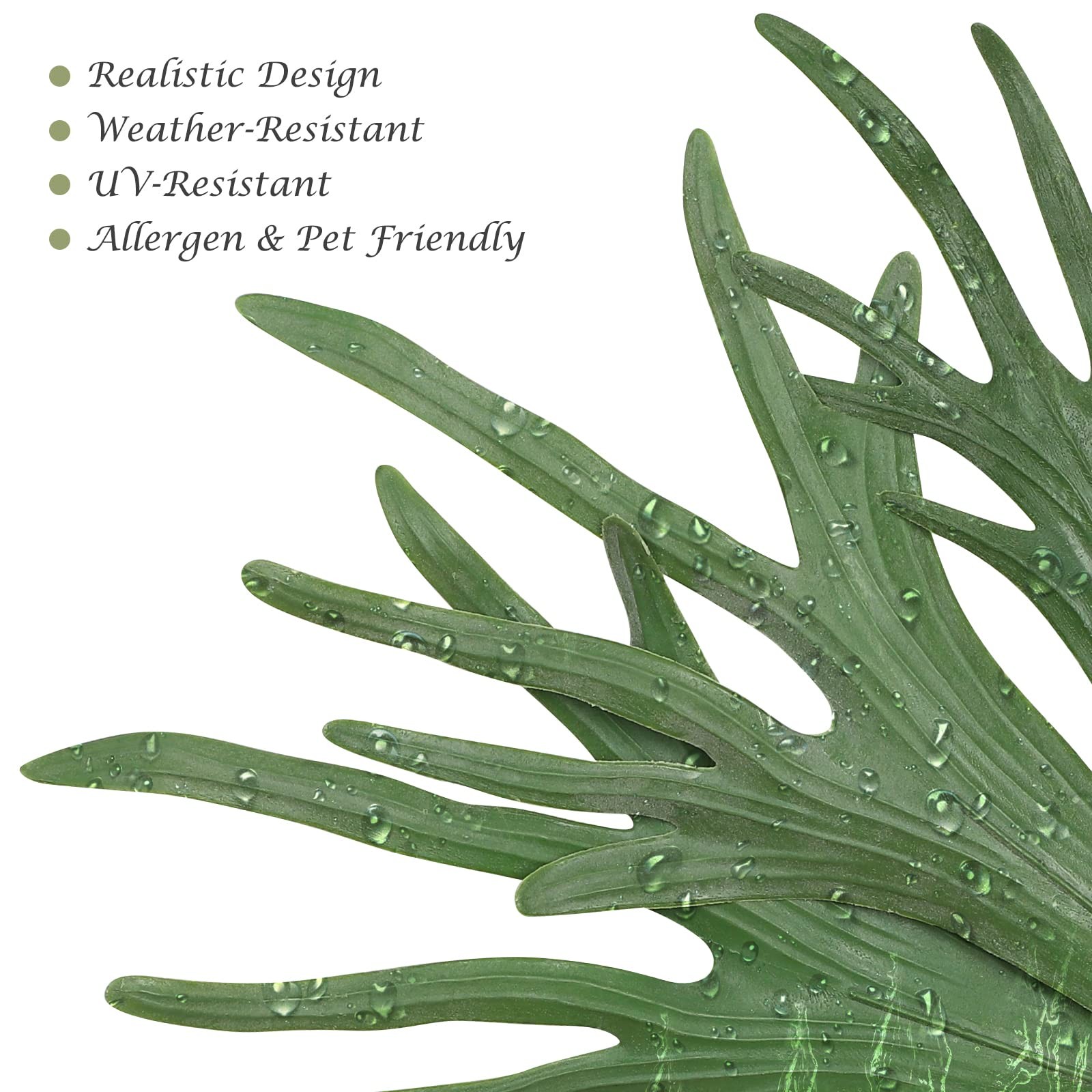 Artificial Staghorn Fern Plants Without Pot-21 Inches, Unique Waterproof Faux…