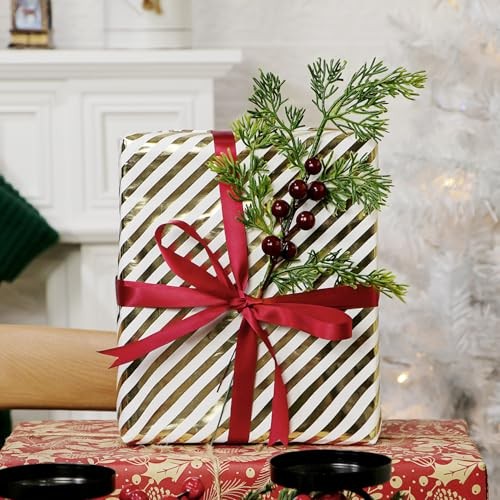 Pcs Artificial Pine Branch Berry Pinecones Set – 13” Fake 45 Red Berry