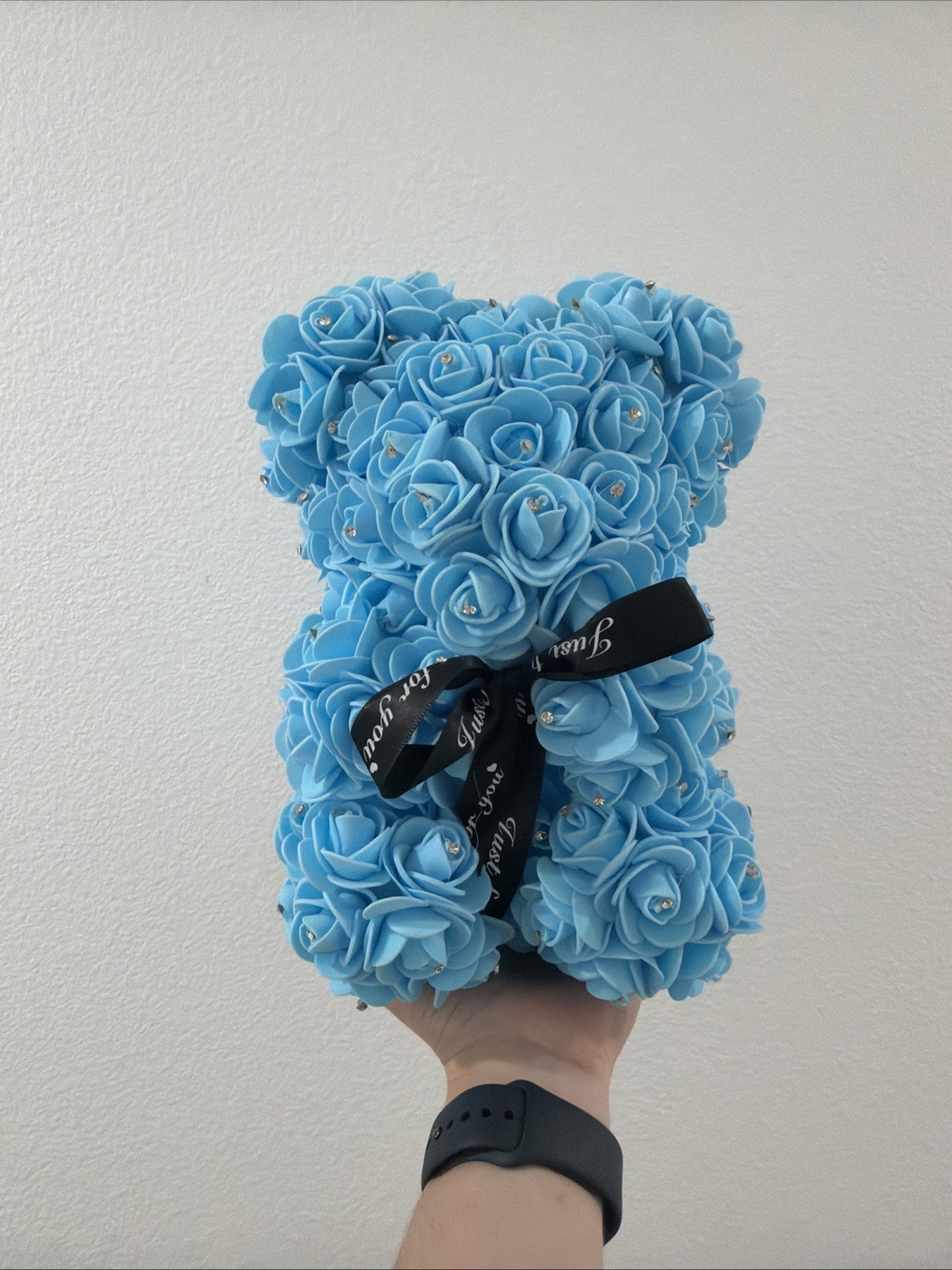 25cm Artificial Teddy Rose Flower Bear with Box Romantic Valentines Day Gift