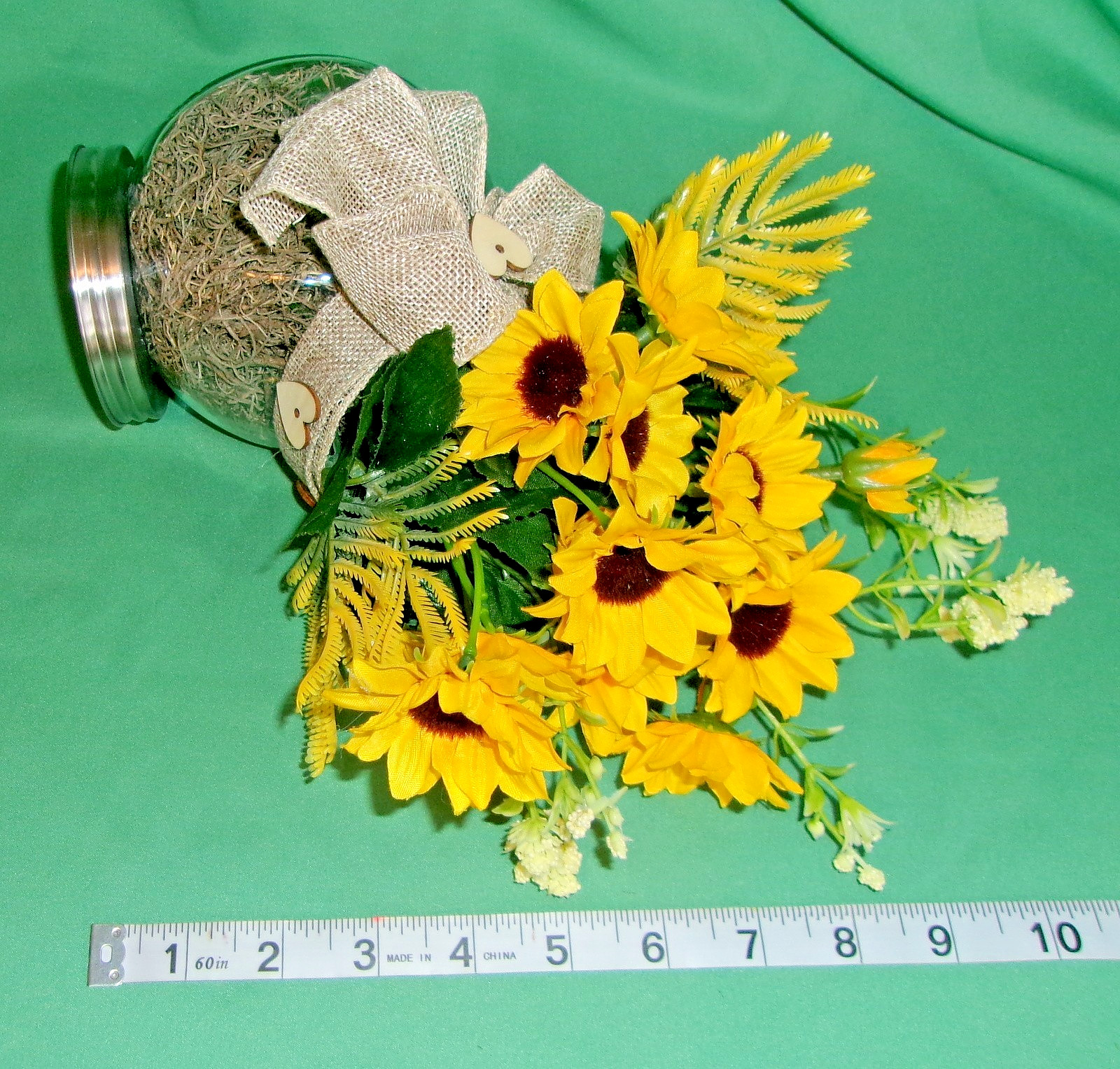Sunflower Arrangement Tilted Silk Floral Decoration Counter Table Top NEW