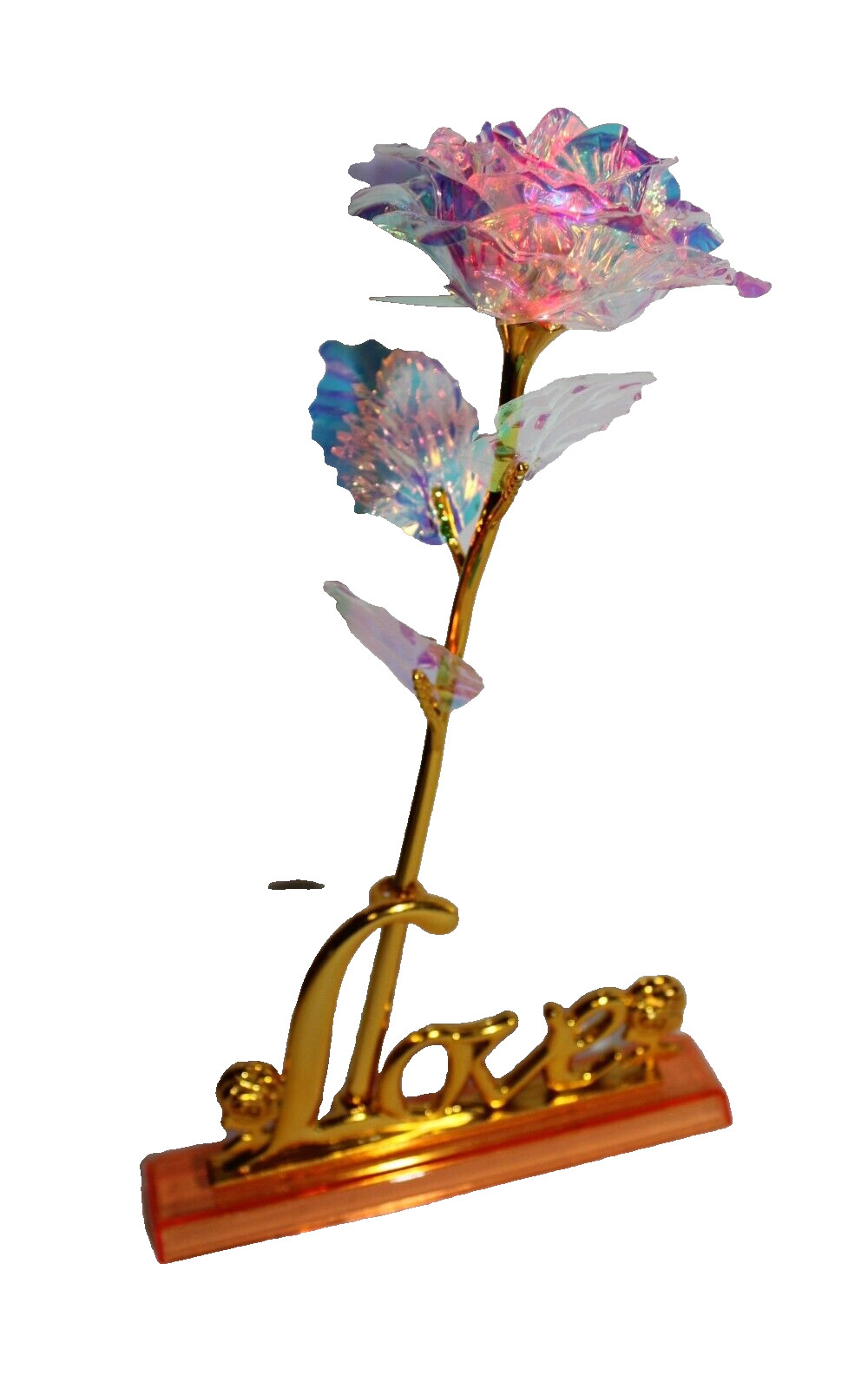 Mothers Day Light Up Rose Flower in Love Stand Great Gift Valentines Anniversary