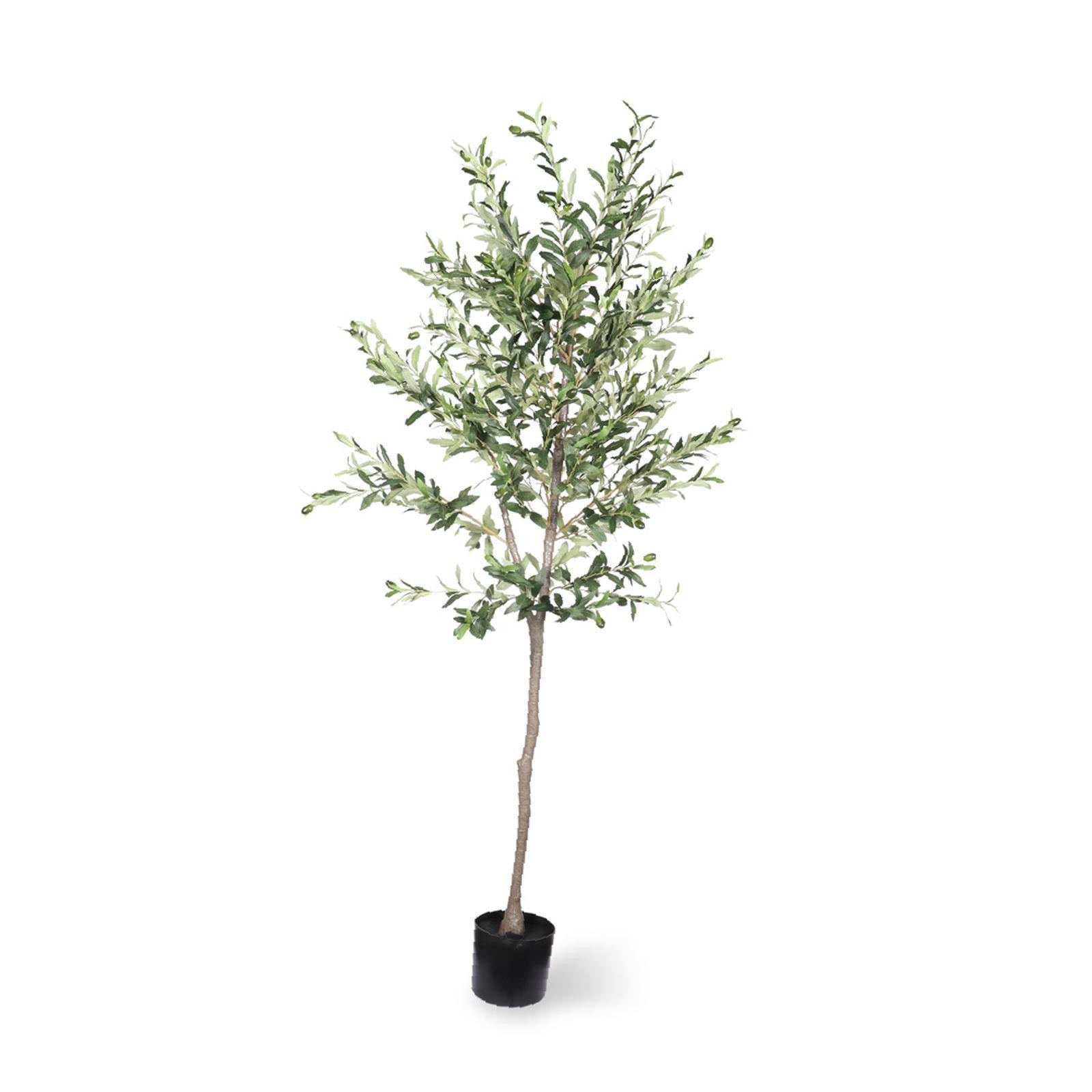 6ft Artificial Olive Tree Black Plastic Pot Artificial Plants Decoration Faux