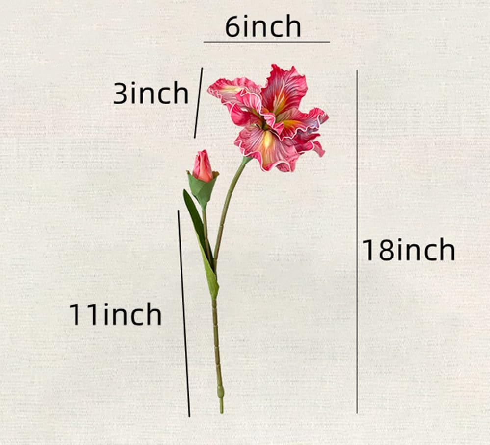 3pcs 18″Artificial Iris Flower PU Flower Heads,Real Touch Artificial Flowers …