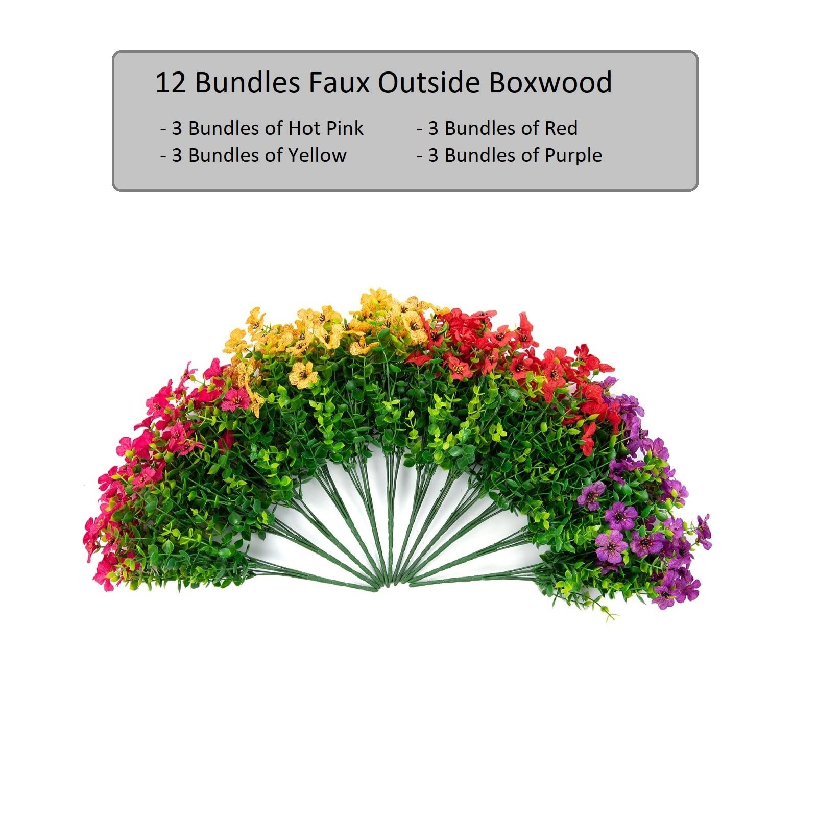 florisso Artificial Flowers for Outdoors Daisy 12 Bundles for Home Decor | Faux