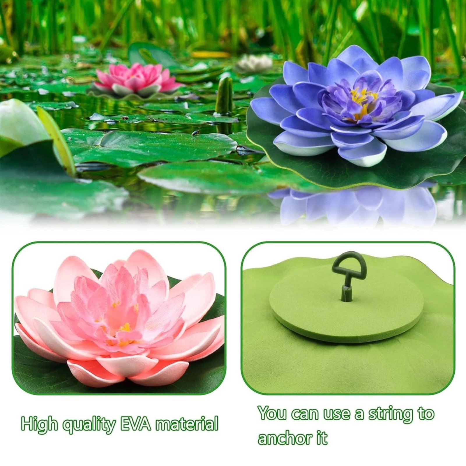 12 PC LED Lotus Floating Pool Lights – 3.94″ Waterproof Foam Flower Lights