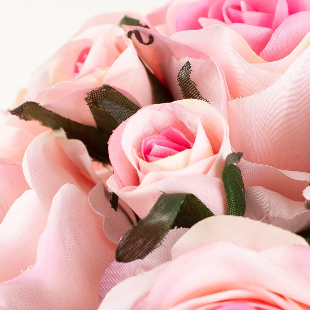 12″ Pink Artificial Silk Nosegay Rose Bunch Bouquet