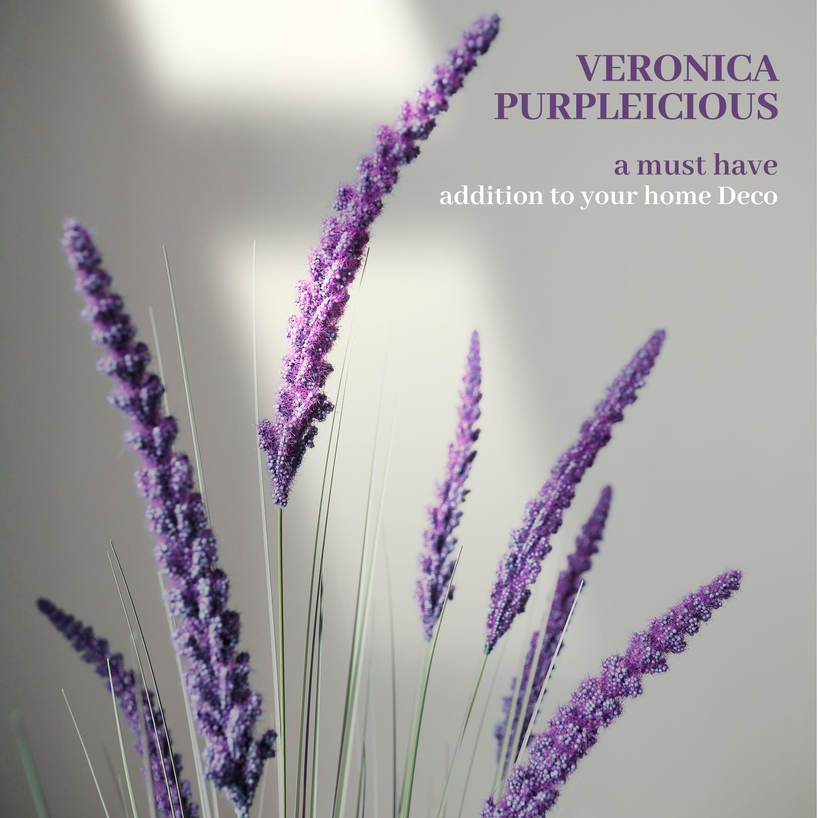 KOL 4ft 2-Pack Artificial Veronica Horsetail Reed Grass 47in Tall Faux Purple