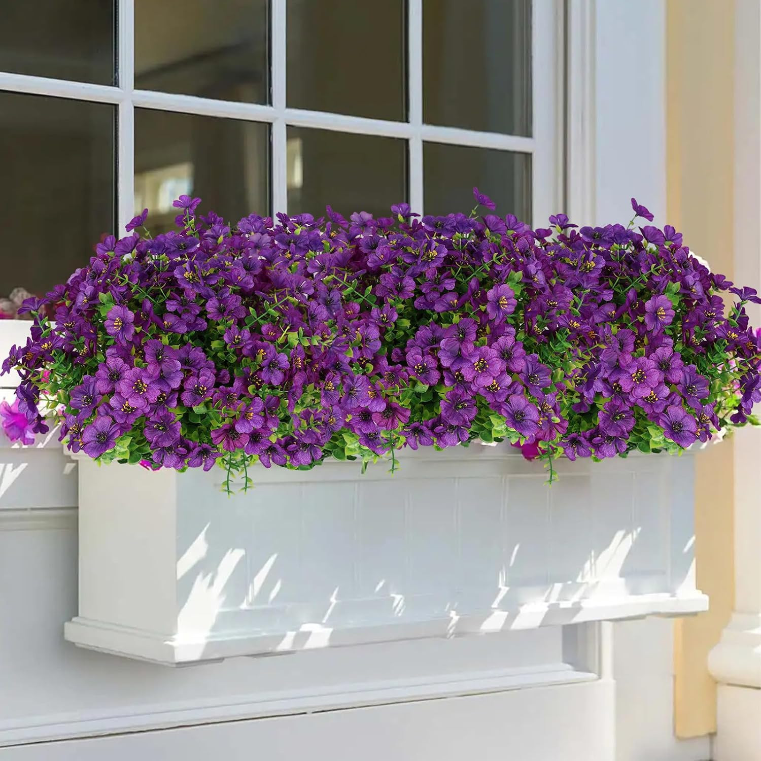 ICEROYCE Artificial Flowers for Outdoors, 16 Bundles UV Resistant Fake Outdoor F