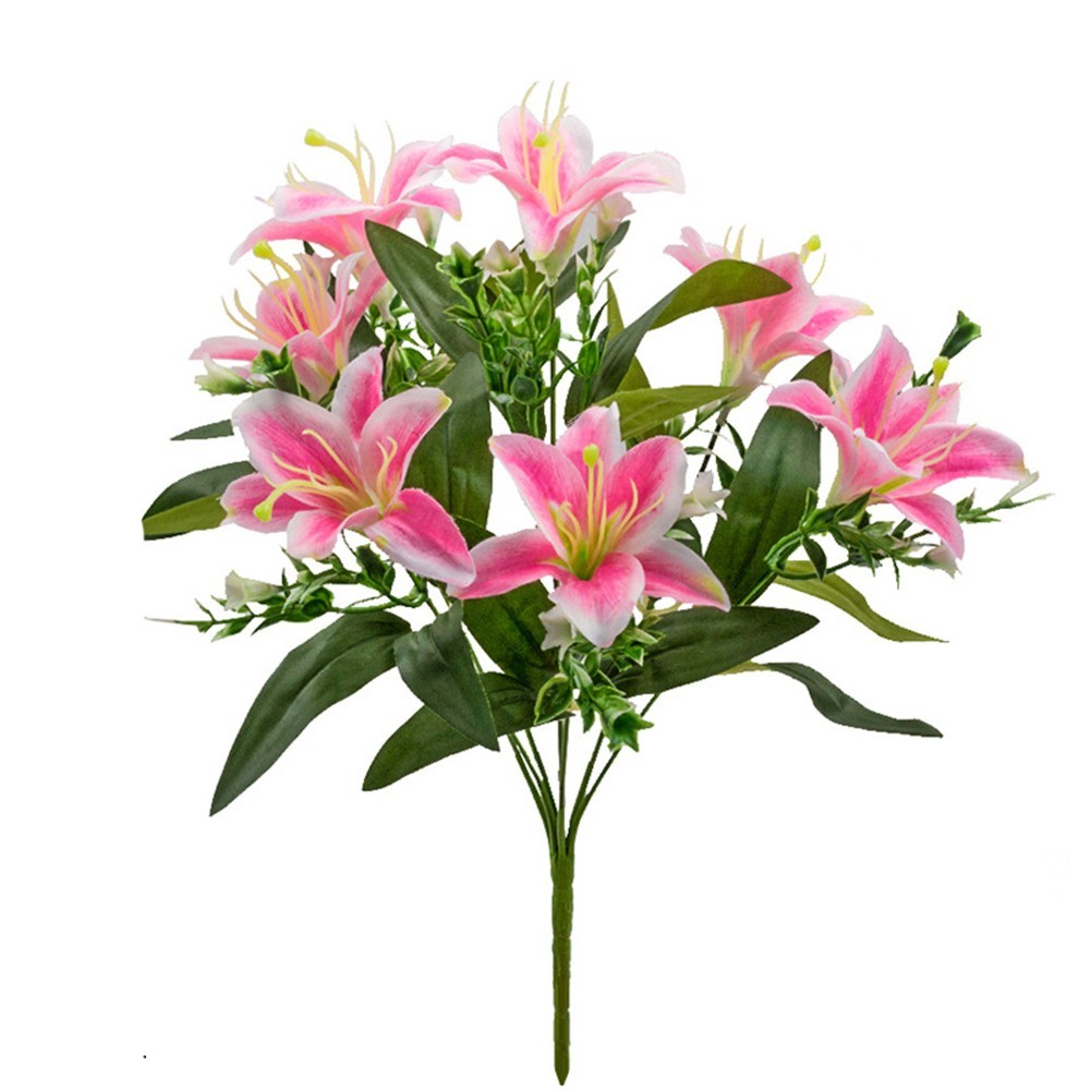 Realistic Artificial Lily Bouquet for Elegant For Wedding and Home Decor