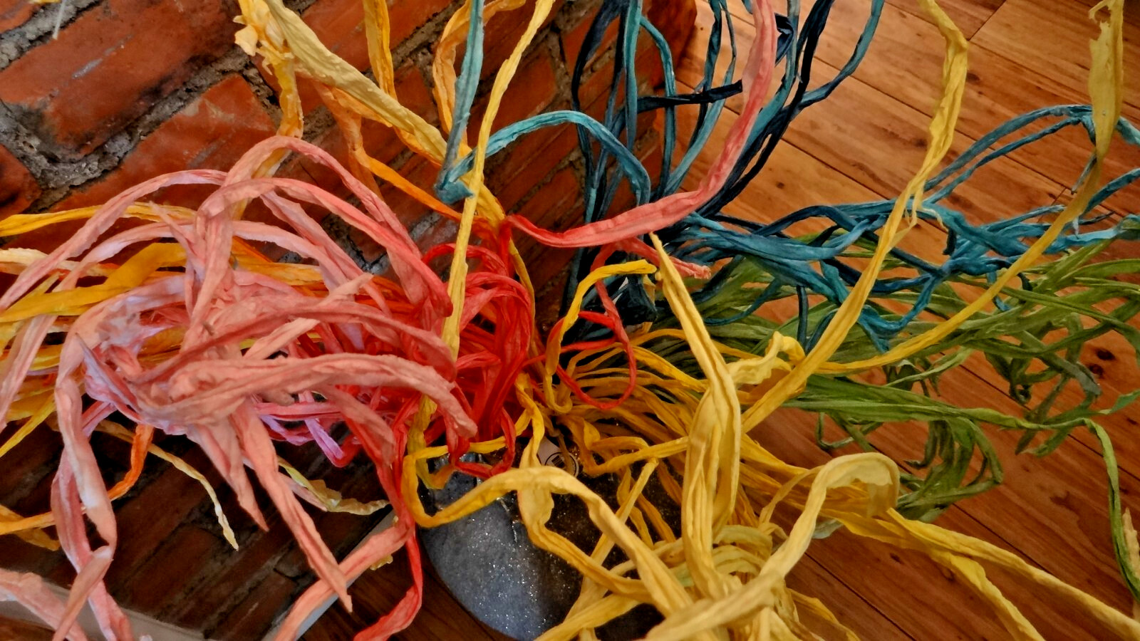 Set 5 Large Pastel Crepe Paper Wired Branches Handmade Italian Paper 24”