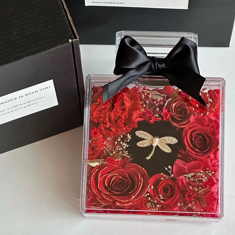 Wholesale Acrylic Roses in an Eternal Gift Box with Perfume Bottles