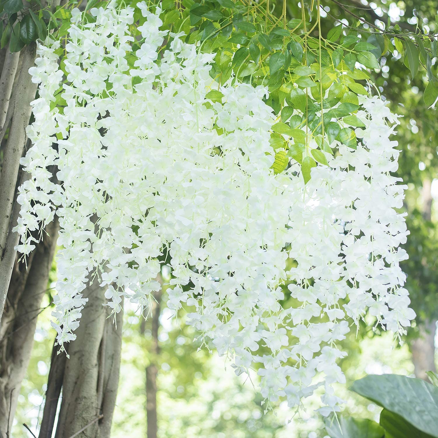 Wisteria Hanging Flowers,12x Fake Hanging Flowers,Wisteria Artificiales Garland