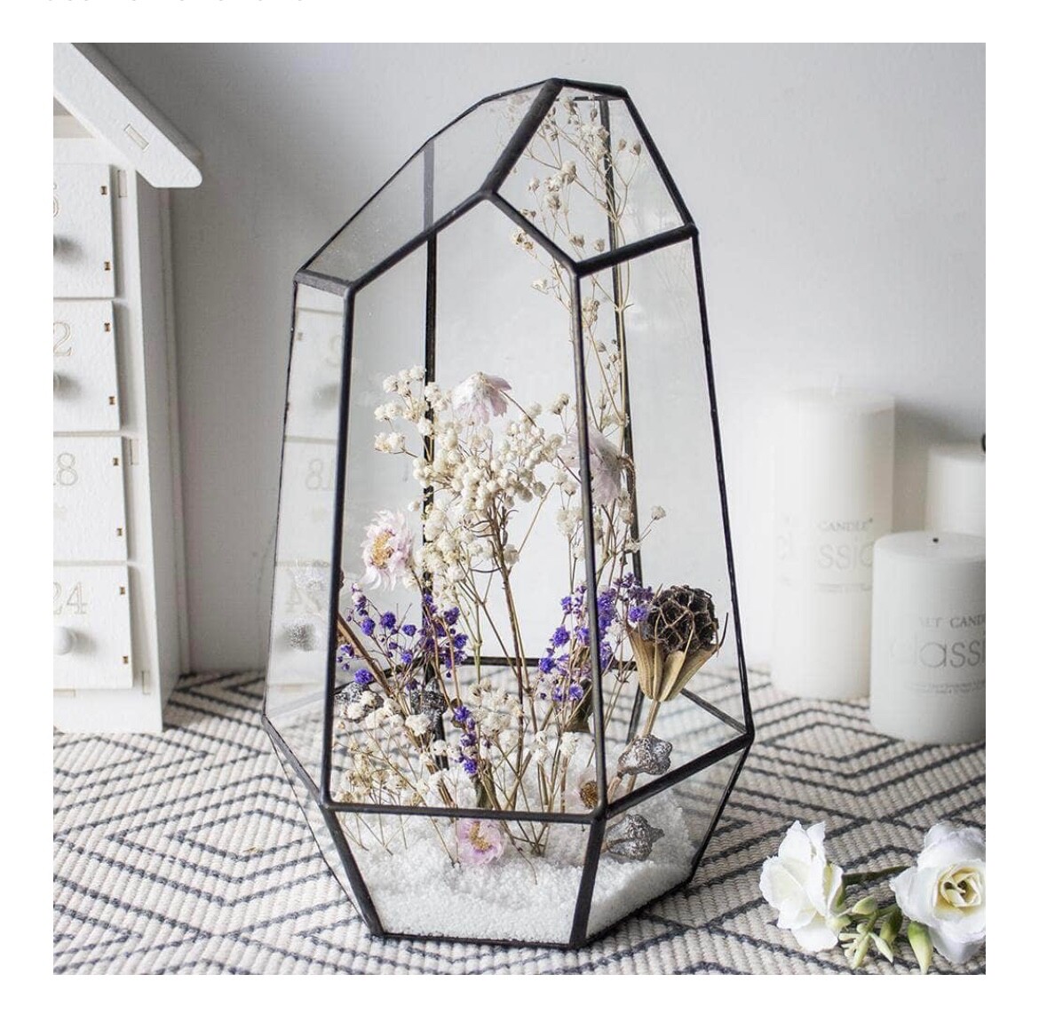 Irregular Open Geometric Terrarium 10” Tall