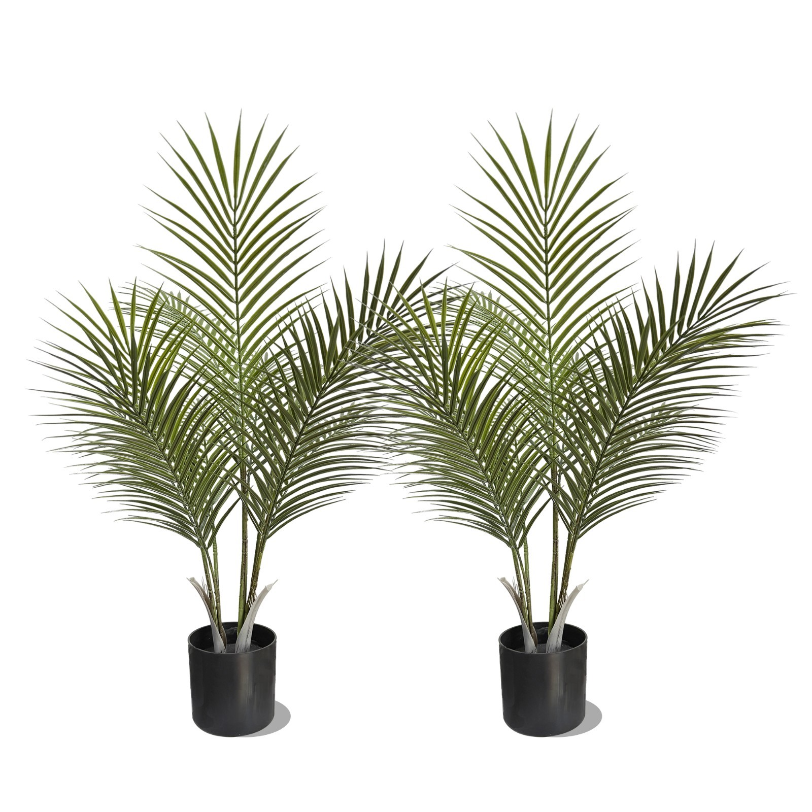 2 Pack Lifelike 80CM Fake Areca Palm Tree, Tropical Artificial Greenery for Room
