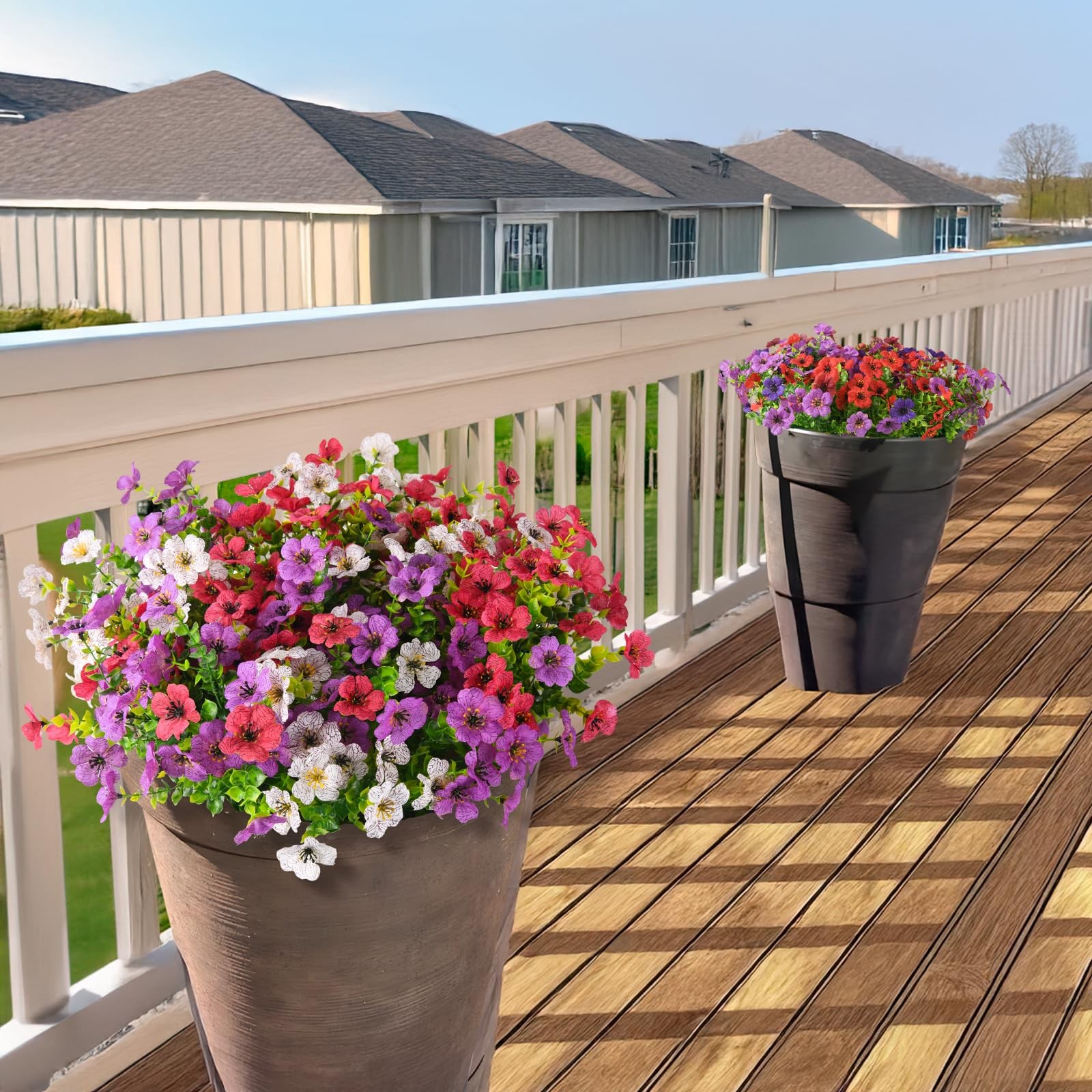 Artificial Flowers for Outdoors Faux Plants Fake Flowers Spring Summer Decora…