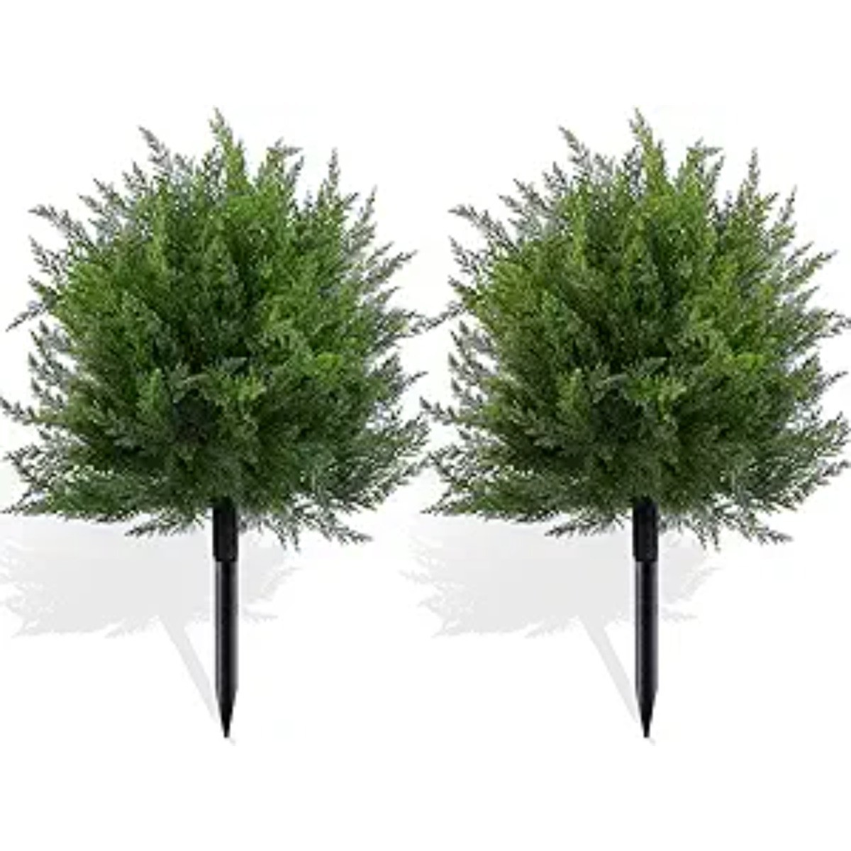 2Pc Artificial Cypress Topiary Tree Fake Faux Cedar F Porch Outdoor UV Resistant