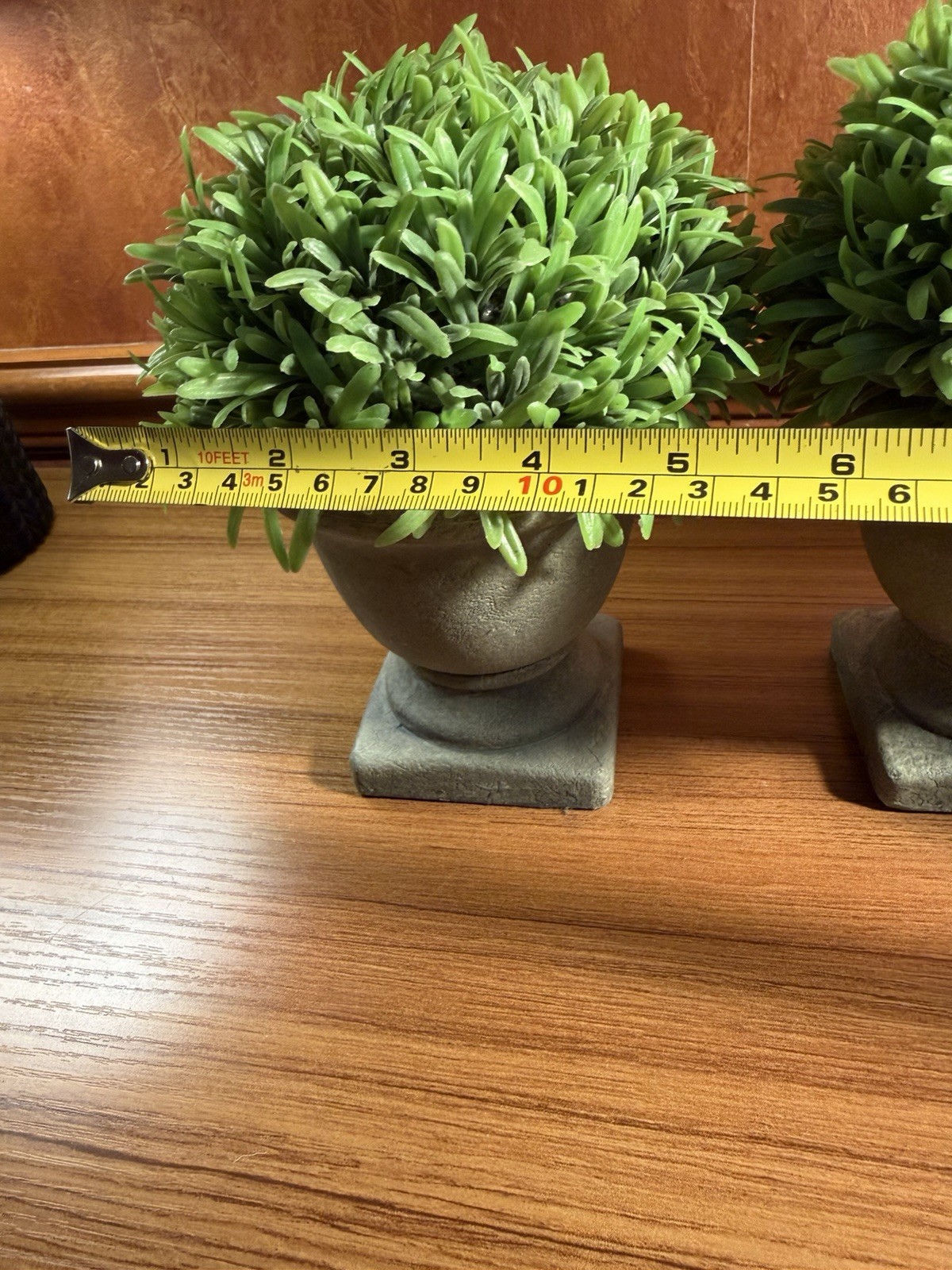 Set of 3 Artificial Podocarpus Faux Grass Plant Pot- Round 7.5” Decorative