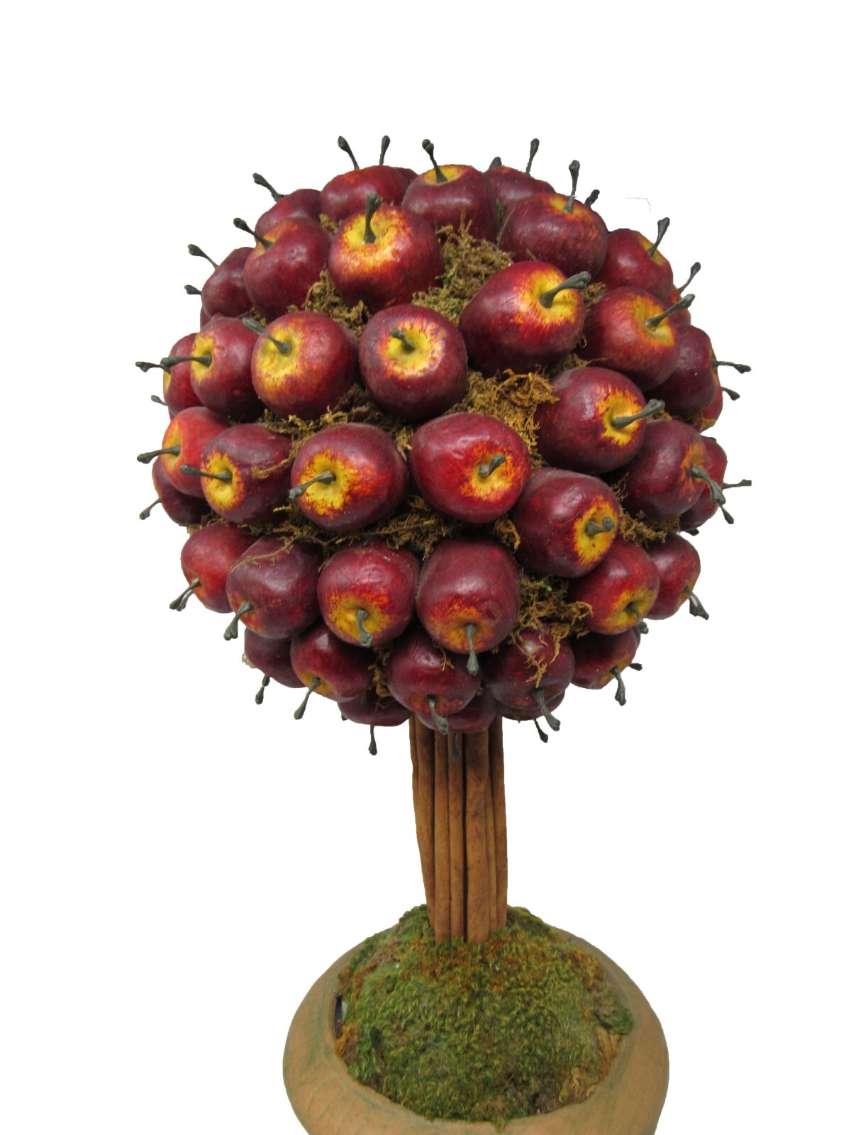 Vintage Apple Topiary Tree in Decorative Urn Farmhouse Country Home Decor 22″