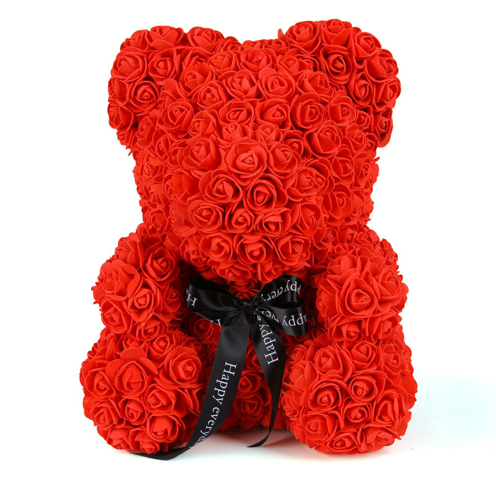 10″ Artificial Rose Teddy Bear Birthday Valentine’s Day Gift for Girlfriend Wife