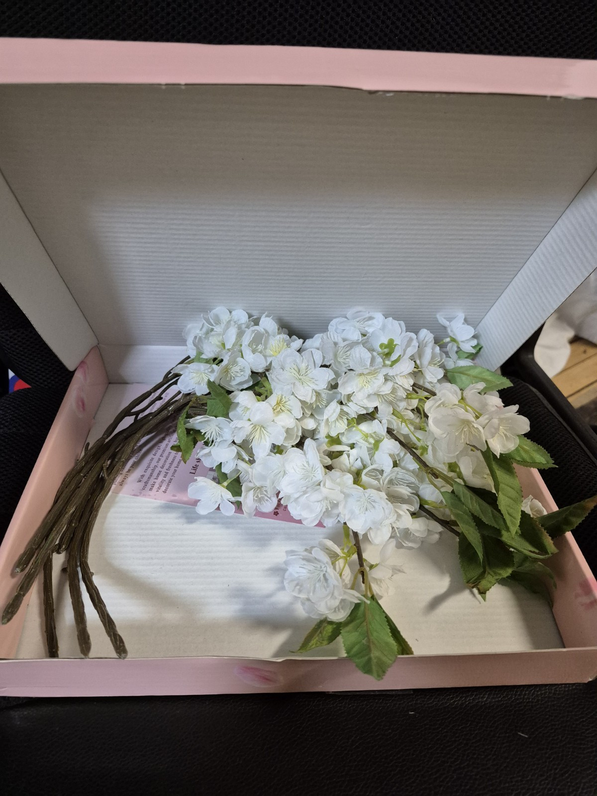 Sumn Boutique Cherry Blossom Flowers Dolcier 6pc WHITE Cherry Blossoms 20″