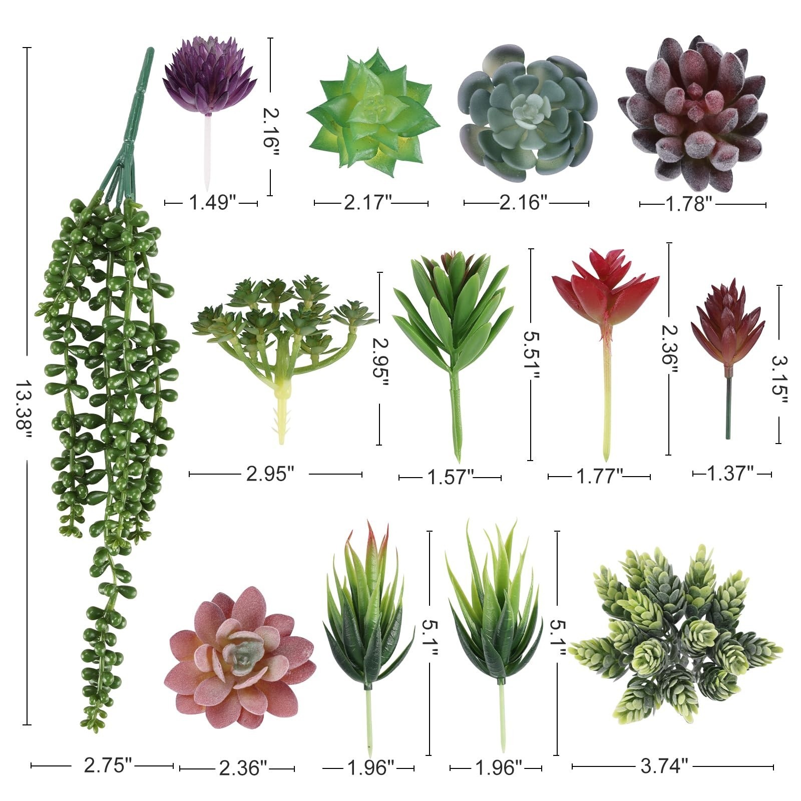14PCS Artificial Succulent Plants Mini Faux Realistic Decor for Home Office DIY