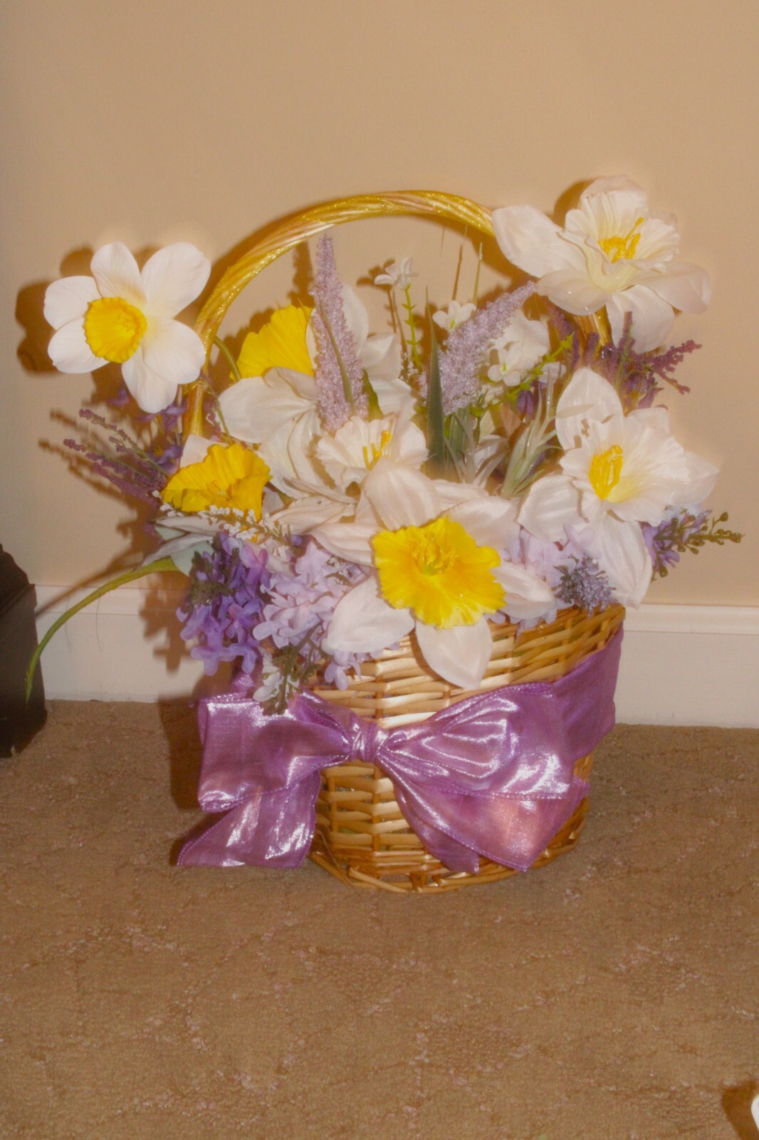 Jewel tone colored flower basket