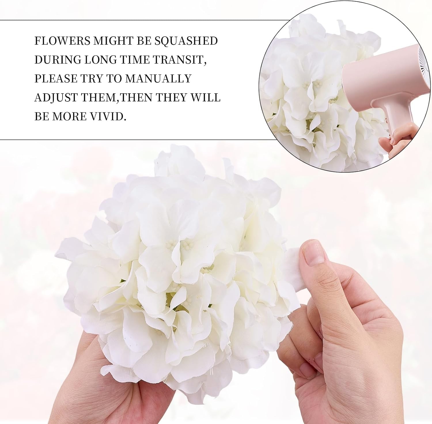 100PCS Ivory Hydrangea Silk Flowers – Craft Supplies