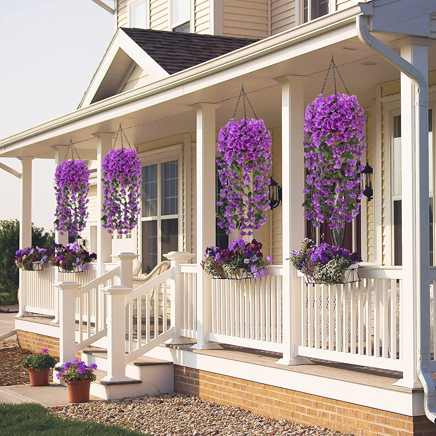 Artificial Violet Flowers Simulated Fake Plant Vine Home Hotel Garden Decor NEW