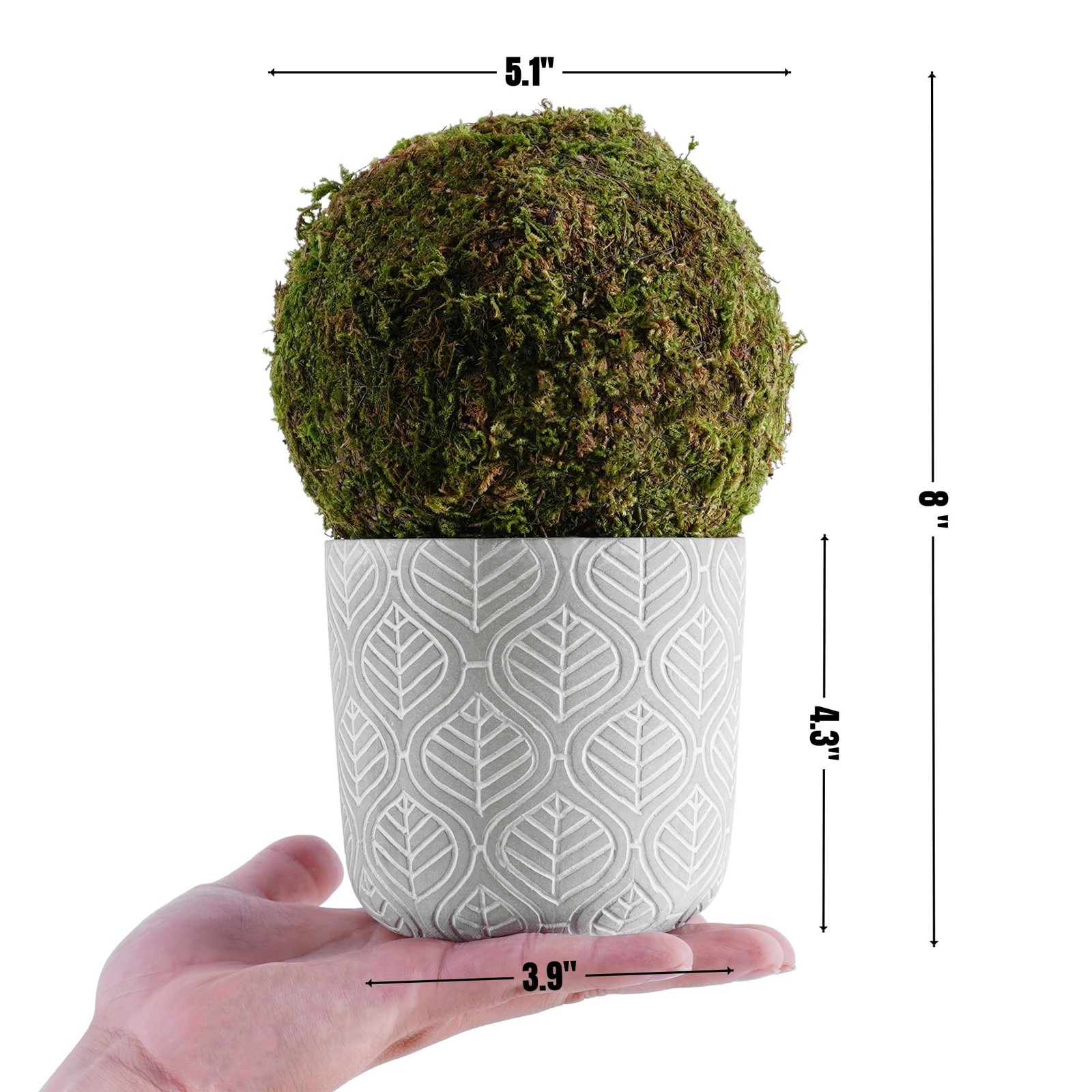 Small Potted Fake Moss Ball Artificial Plants Topiaries for Shelf Home Office…