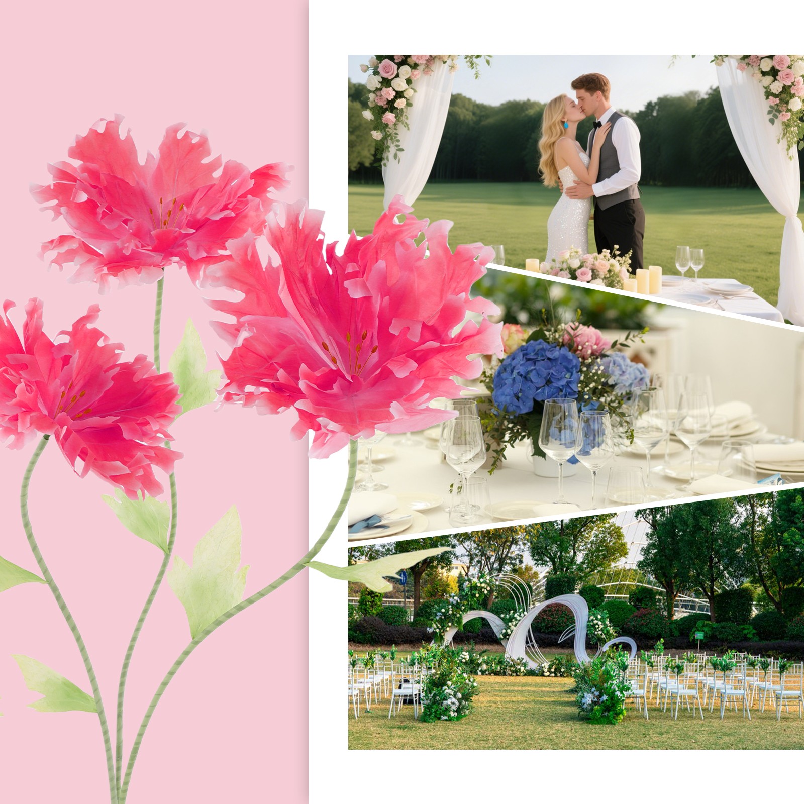 Giant Artificial Flowers Wedding Artificial Flower Decoration Stand Artificial
