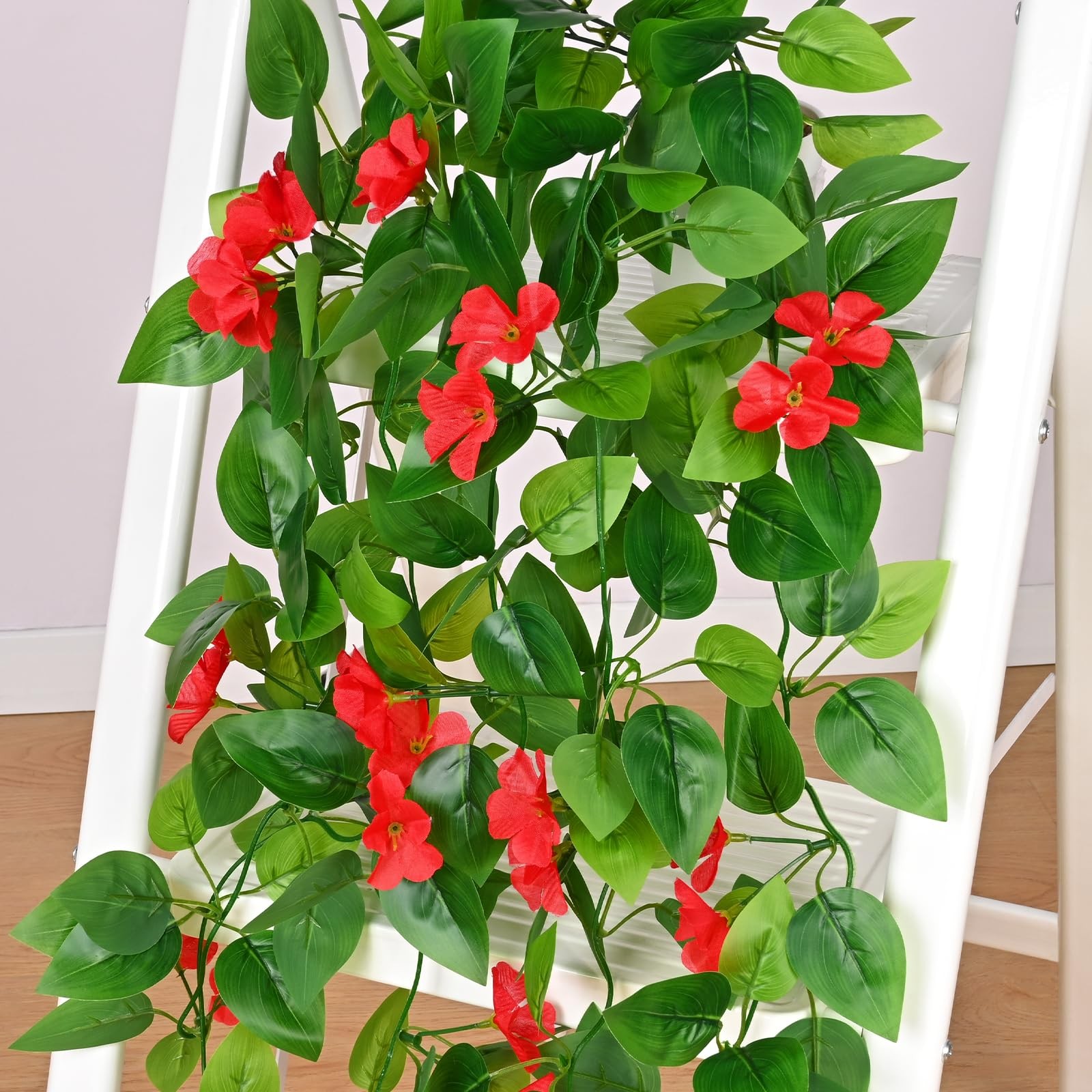 Artificial Hanging Flowers for Outdoors, 2pcs Fake Hanging Plants Pothos Vine…