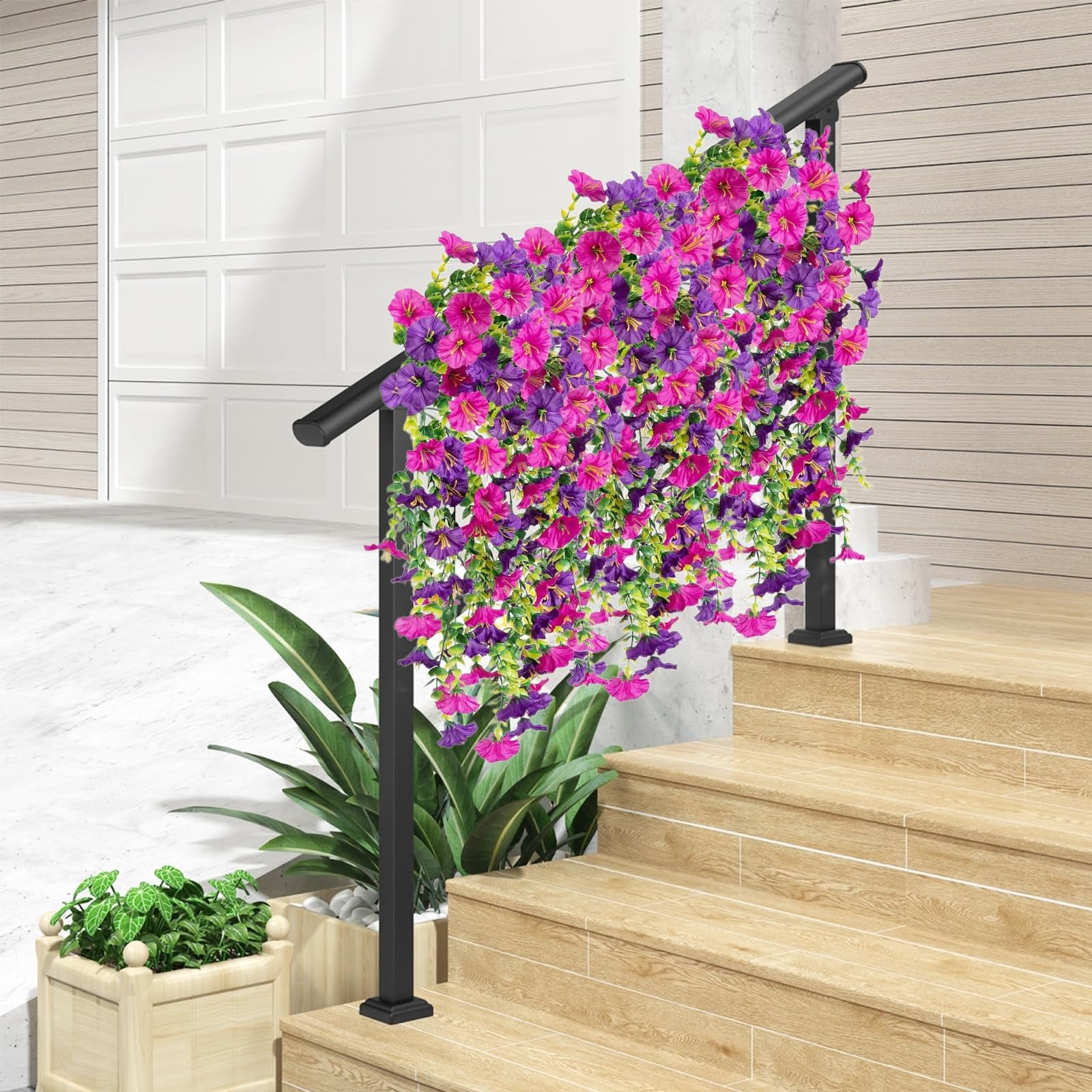 Fake Flowers for Outside,uv Resistant Artificial Outdoor Flowers, 1 Pack Fake…
