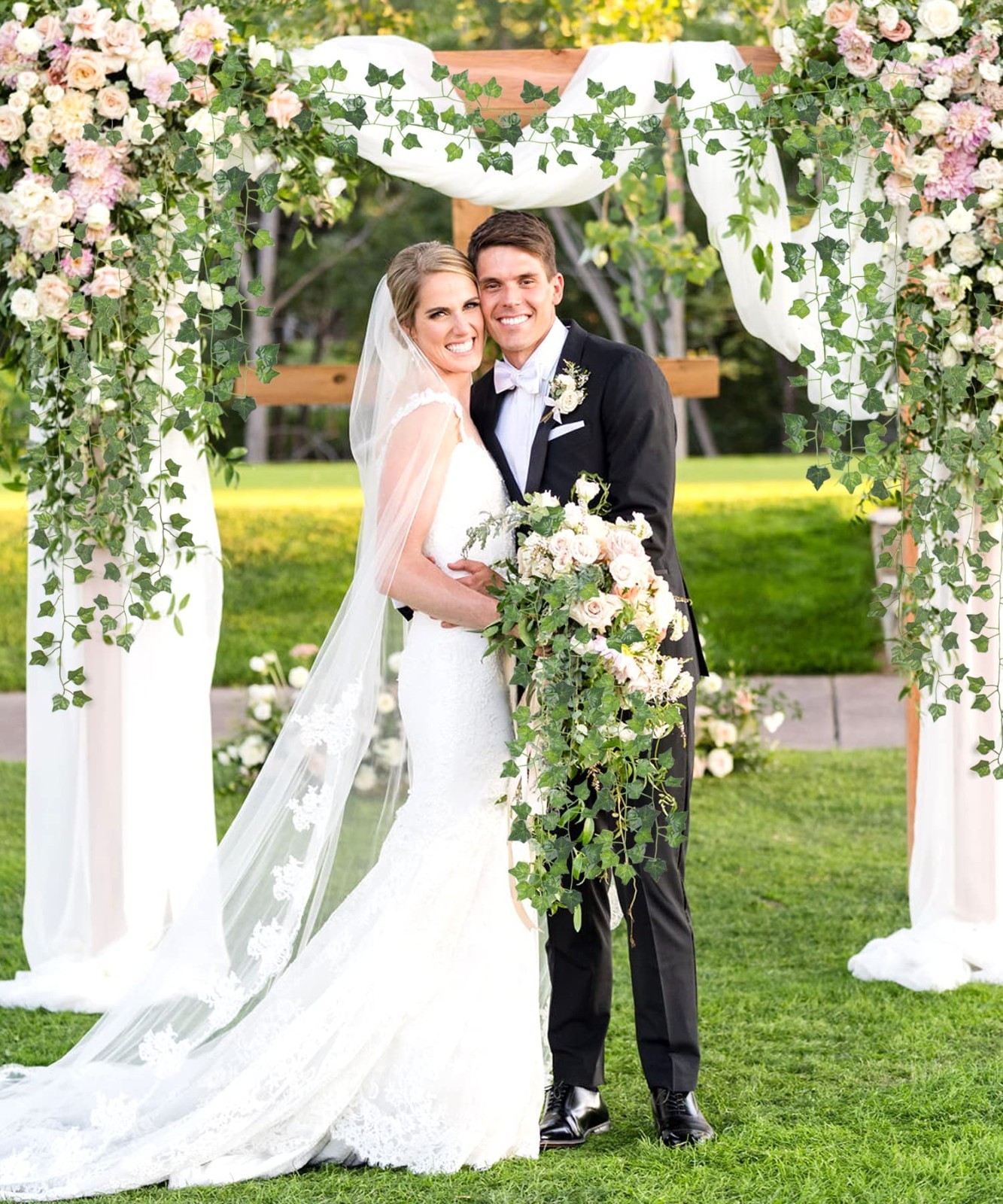 24 Pack Artificial Ivy Leaves Garland – Greenery Hanging Vines for Wedding & Hom
