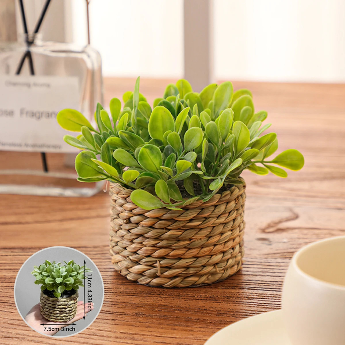 11cm Artificial Potted Eucalyptus Grass