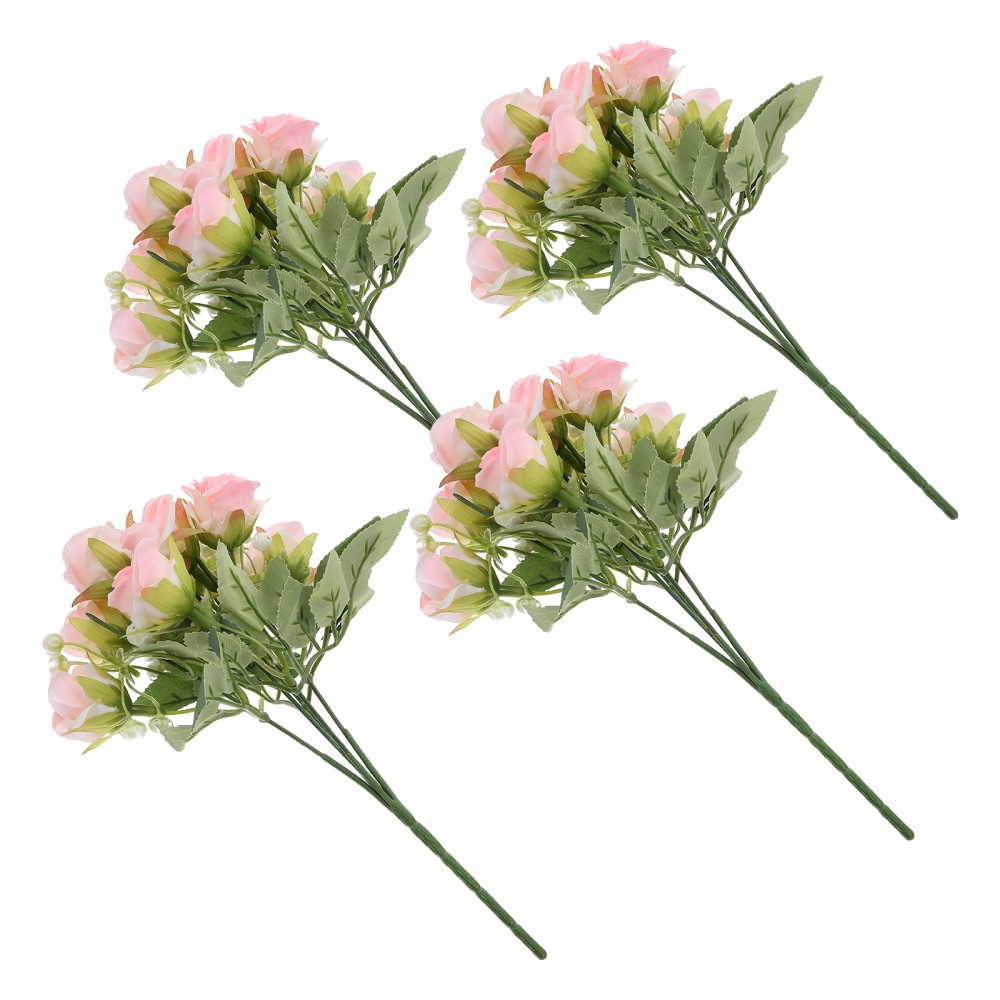 4 Pcs Flower Roses Bouquet Artifical Flowers Eternal Fake