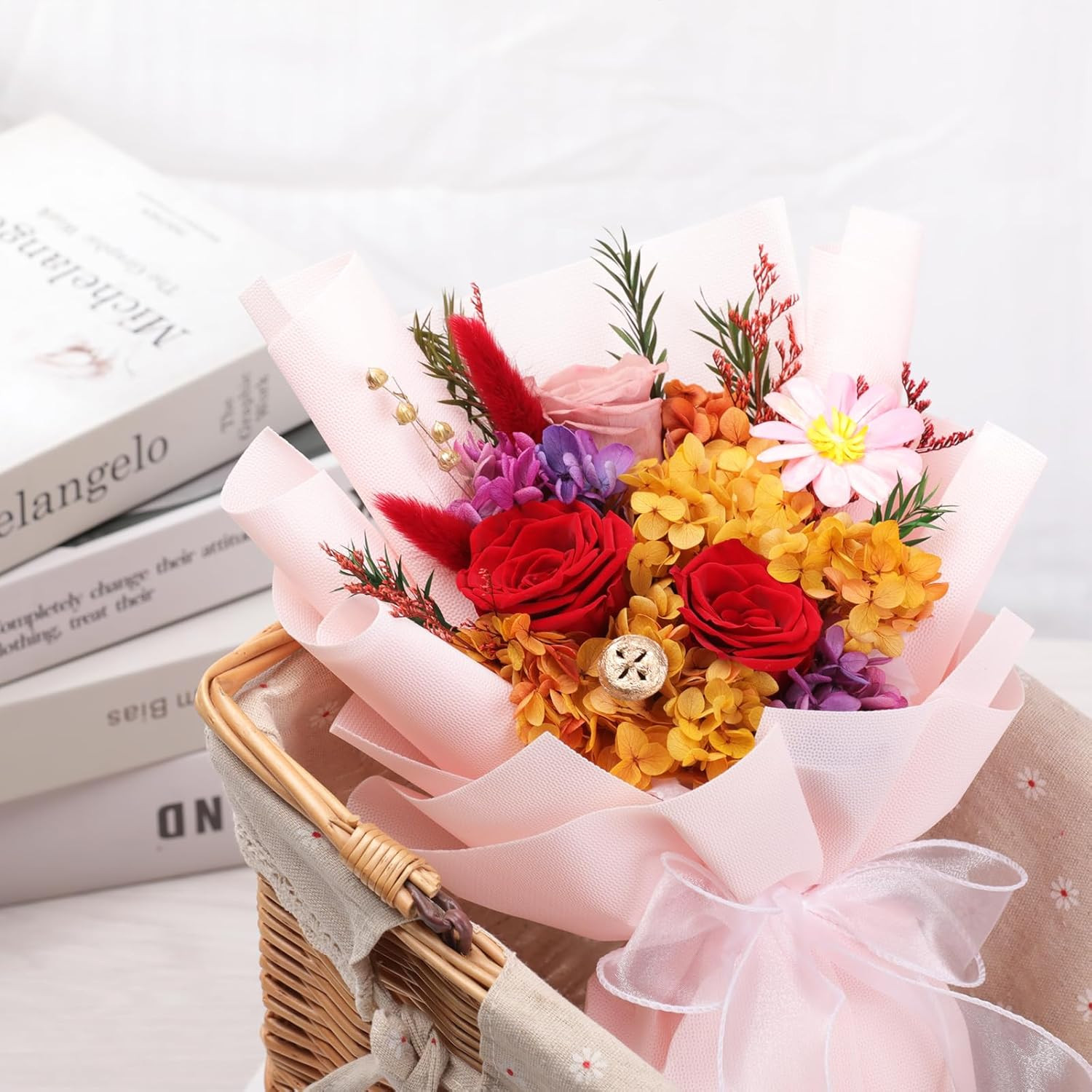 Flowers for Delivery,Preserved Flowers Bouquets,Red Rose Bouquets That Last 1-3