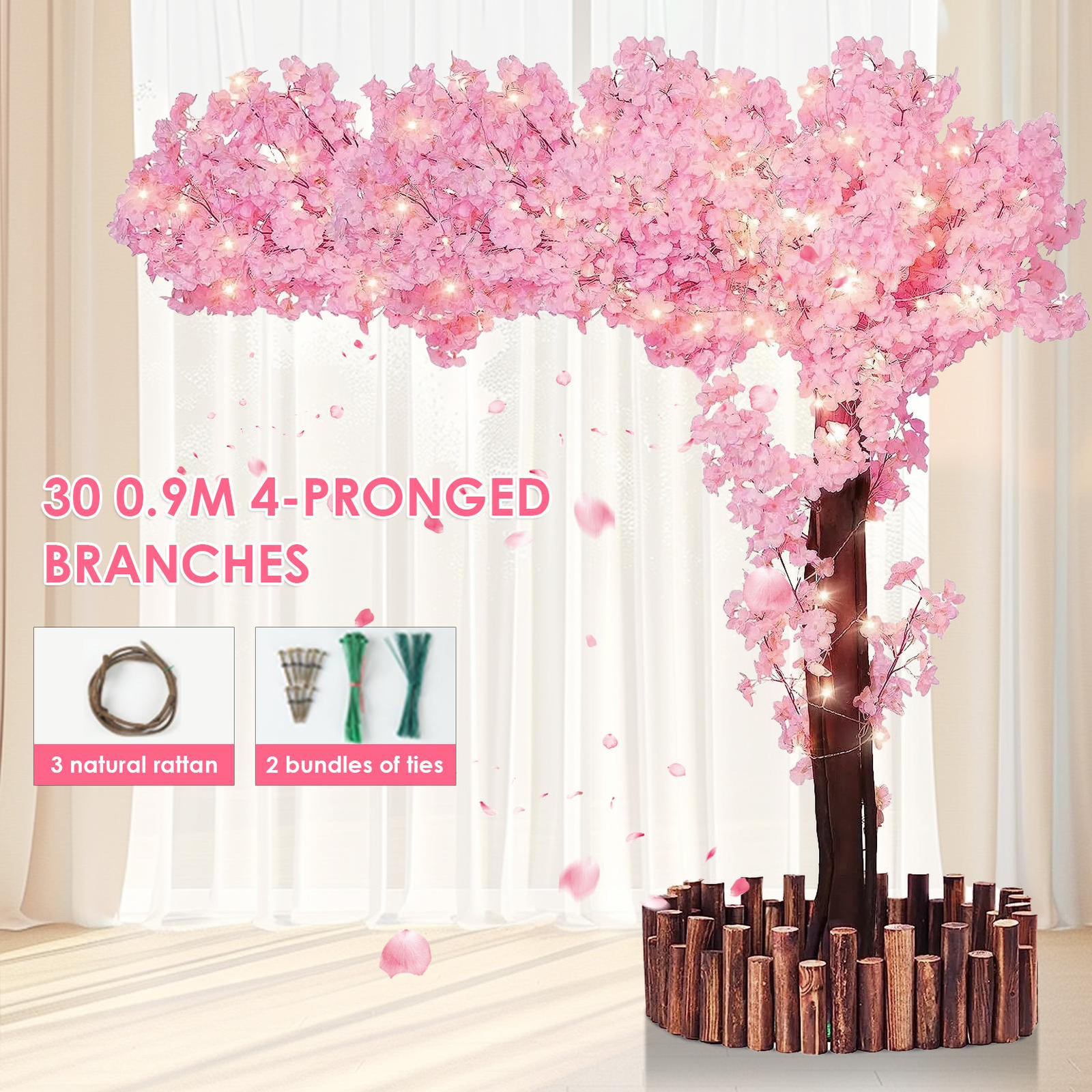 Artificial Cherry Blossom Tree Sakura Tree Decor Cherry Blossom Vines USA