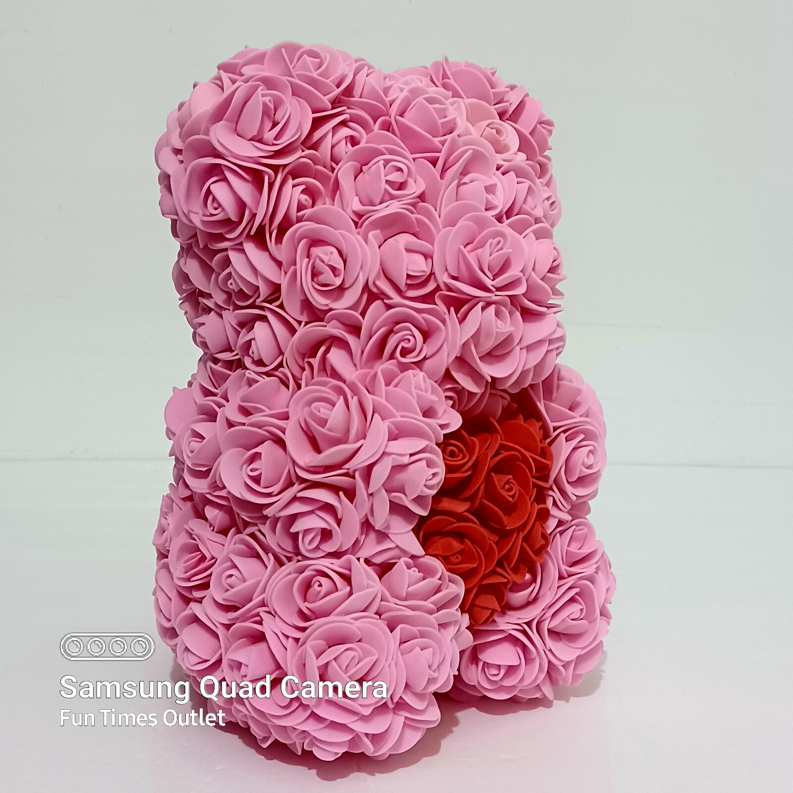 Rose Bear Pink Red Roses 9″ Valentines Foam Flower Romantic Anniversary Gift