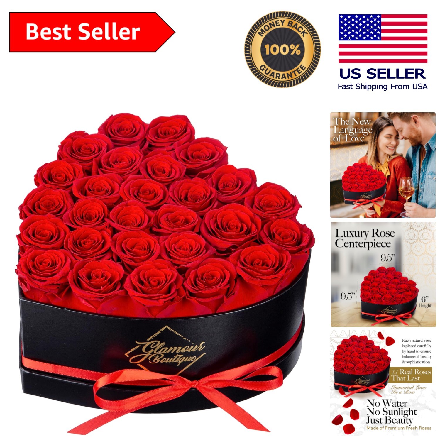 27 Eternal Preserved Roses in Heart-Shaped Box – Elegant Gift for Every Occasion